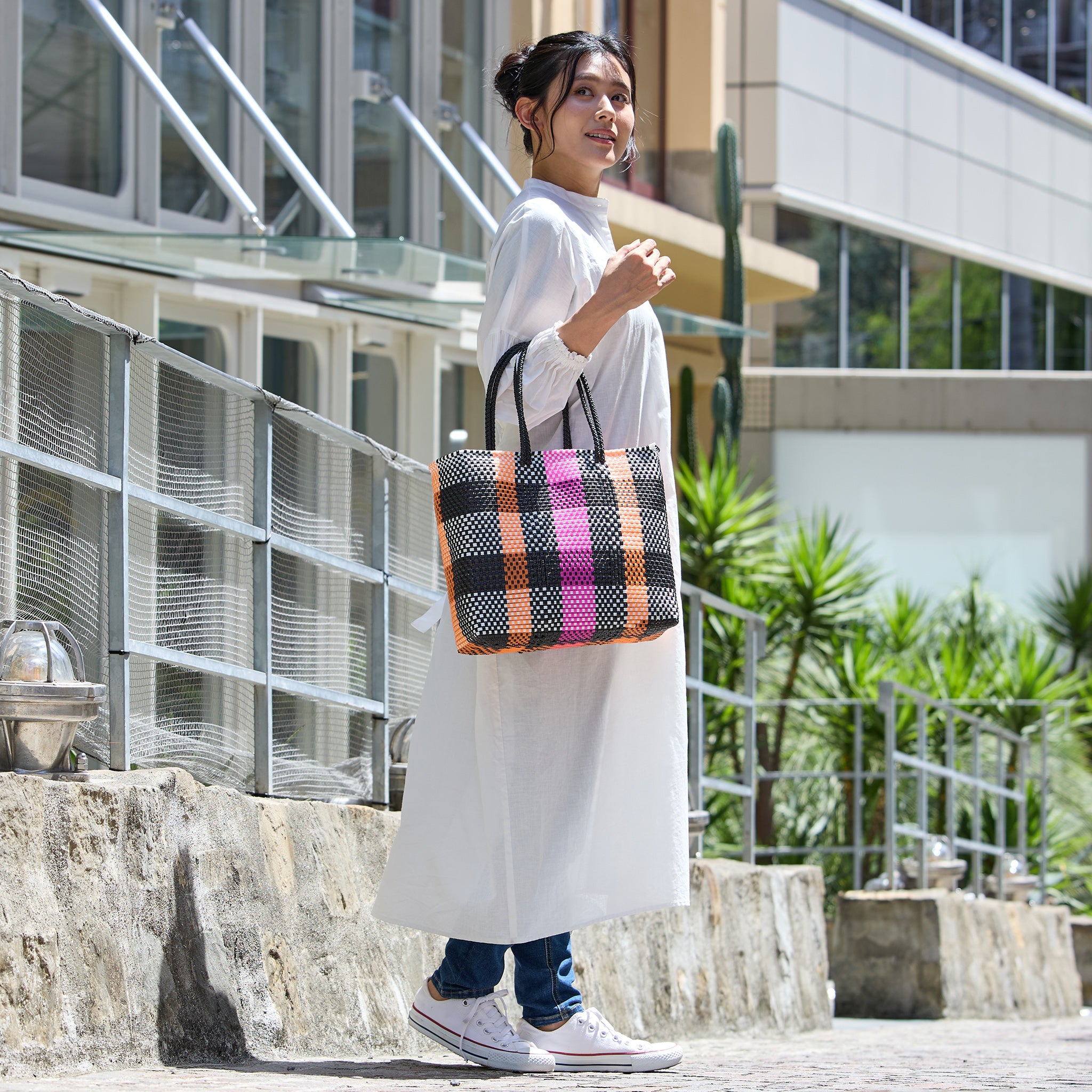 メルカドバッグ Mサイズ TD I チェック メキシコから生まれたMercado Bag