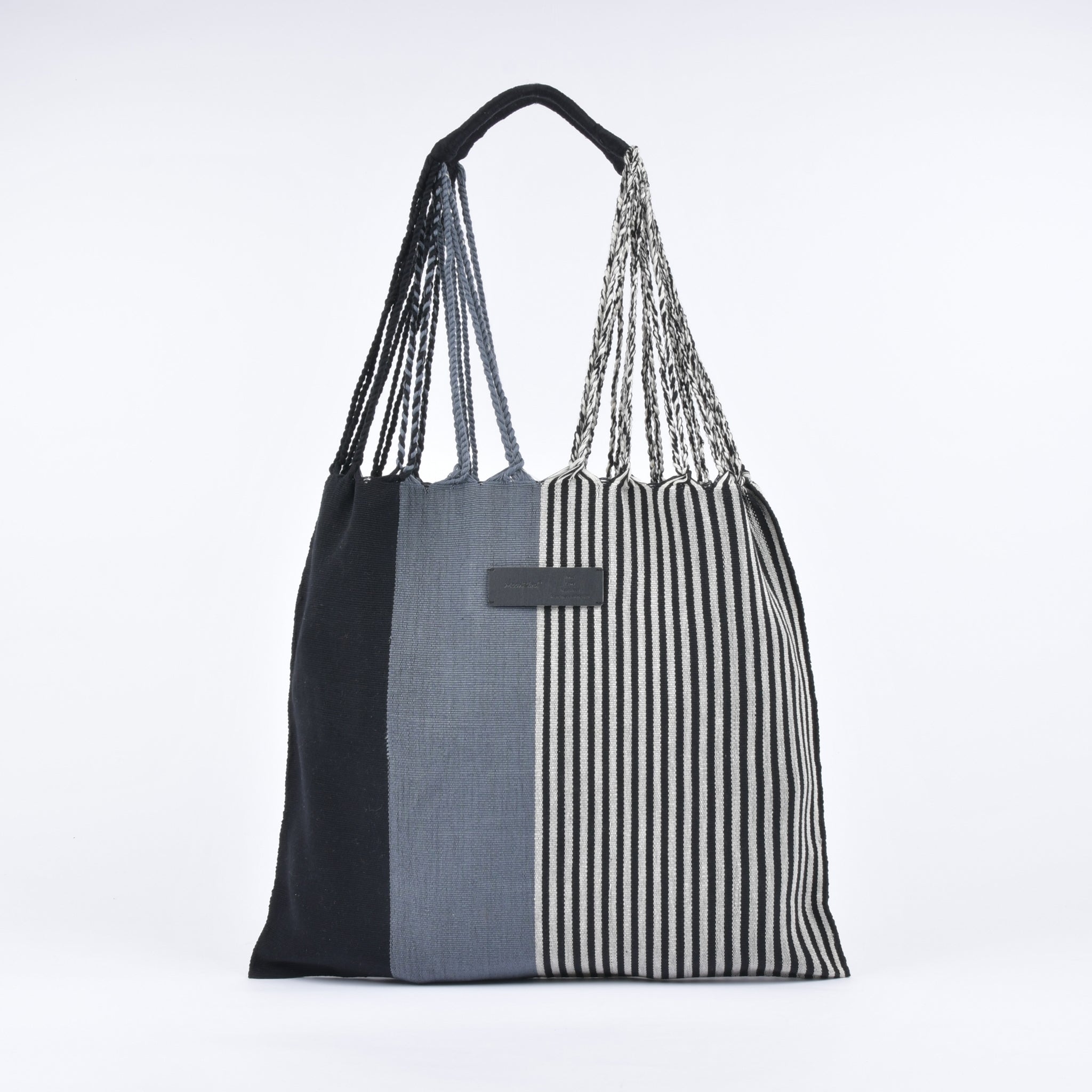 Hammock bag striped black x grey Hammock bag from Mexico Free name engraving RB0006