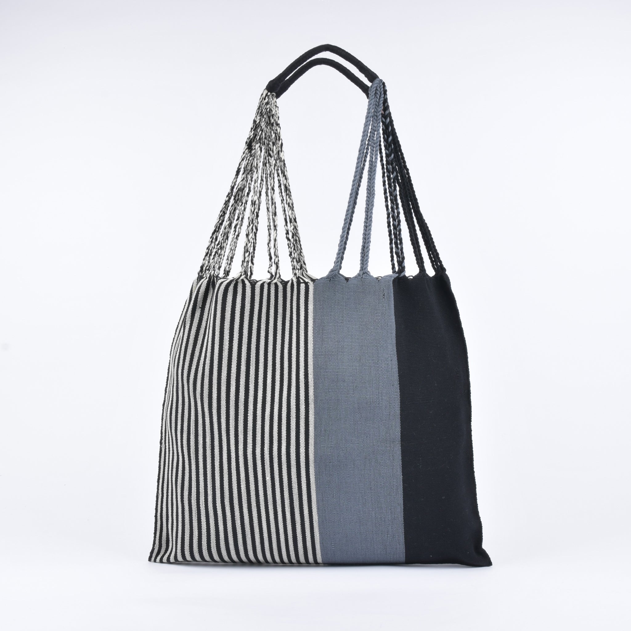 Hammock bag striped black x grey Hammock bag from Mexico Free name engraving RB0006