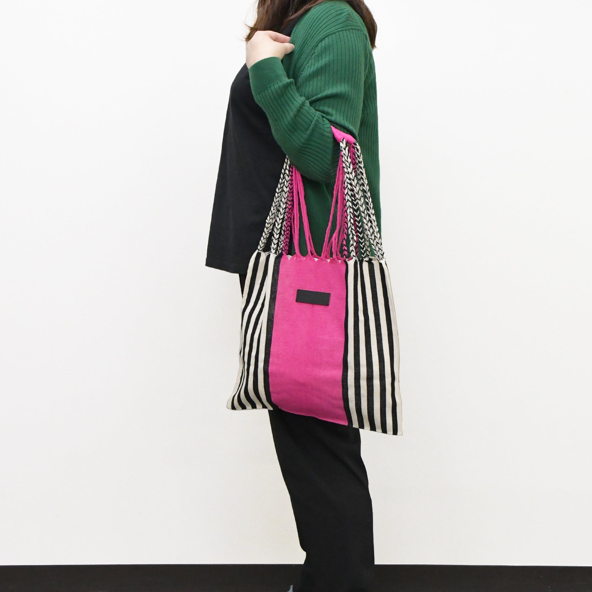 Hammock bag striped black x saxe Hammock bag born in Mexico Free name engraving RB0008