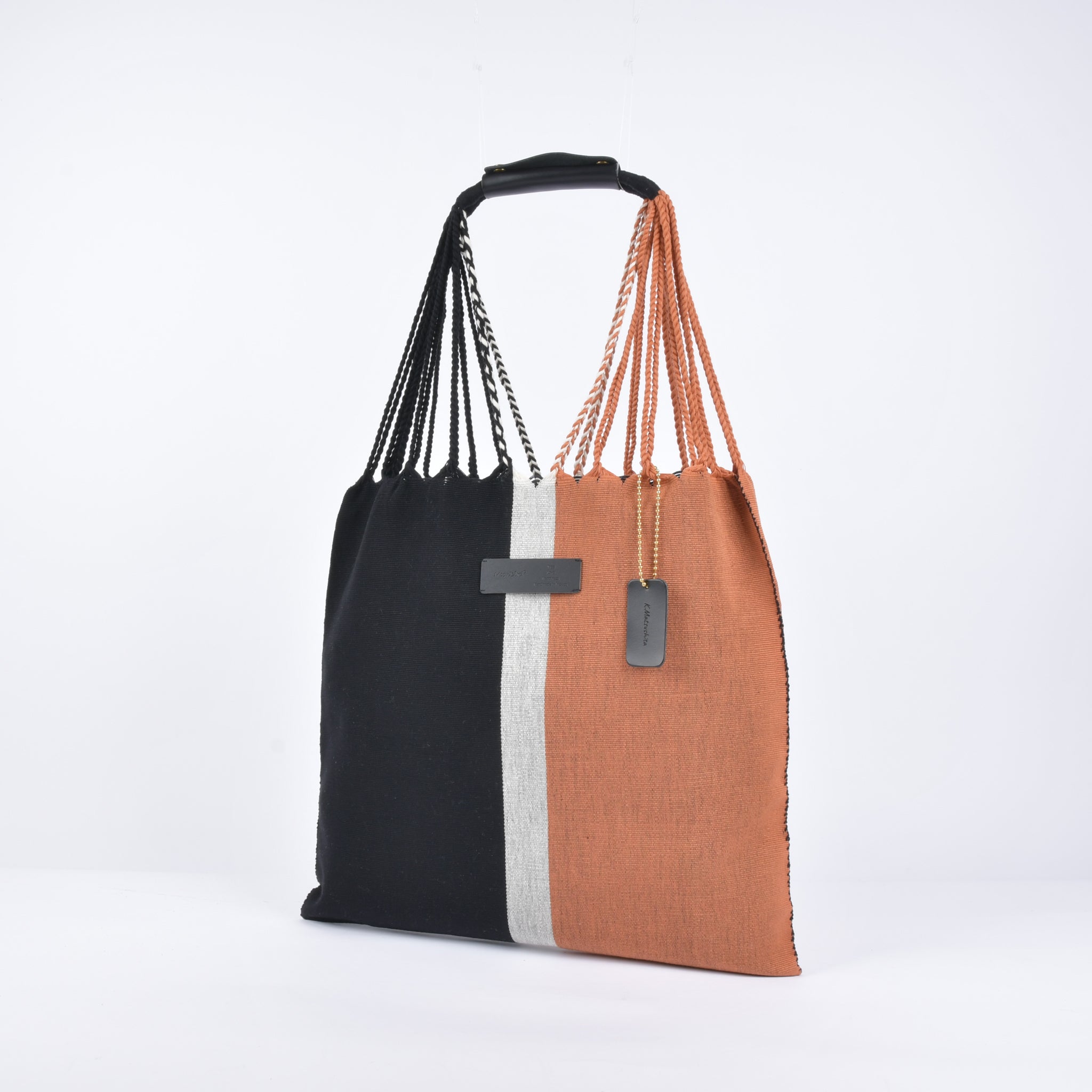 Hammock bag, bicolor, black x brown, made in Mexico, free name engraving, RB0011