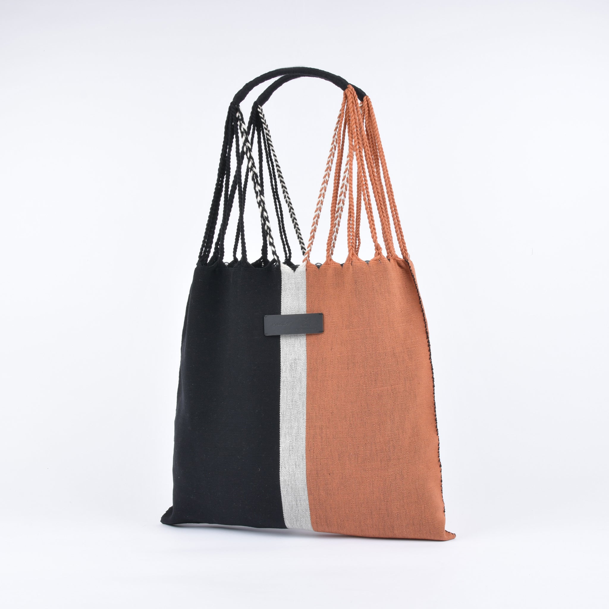 Hammock bag, bicolor, black x brown, made in Mexico, free name engraving, RB0011