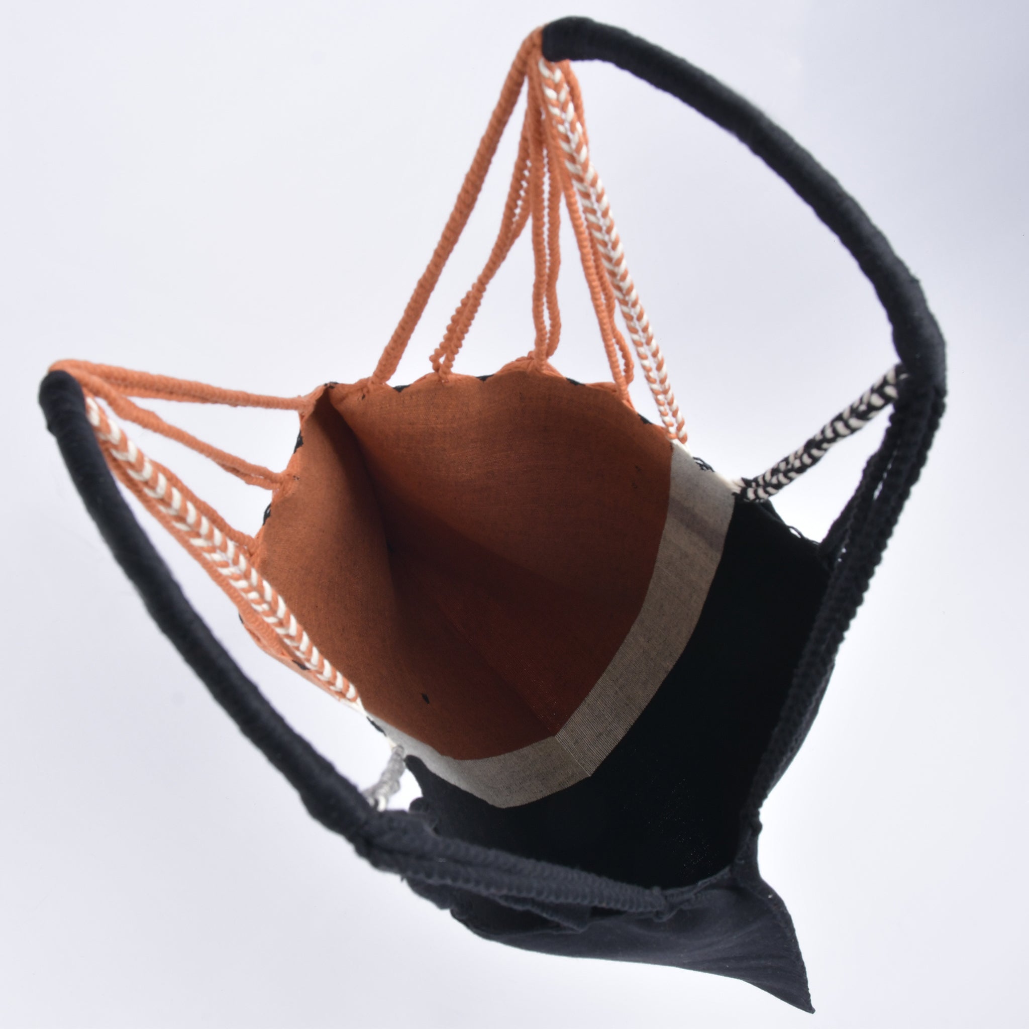 Hammock bag, bicolor, black x brown, made in Mexico, free name engraving, RB0011