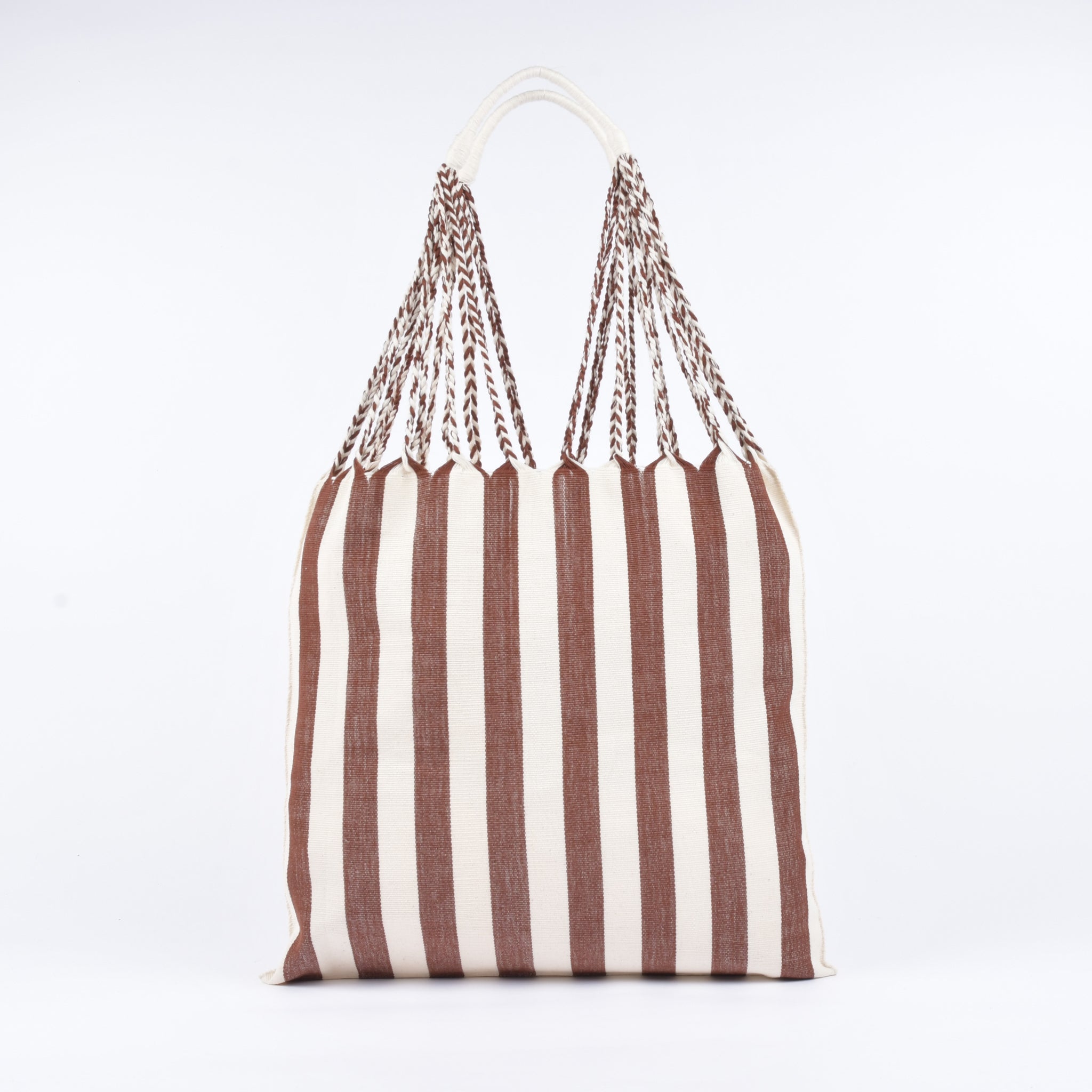 Hammock Bag Stripe Natural x Brown Hammock Bag Born in Mexico Free name engraving RB0015