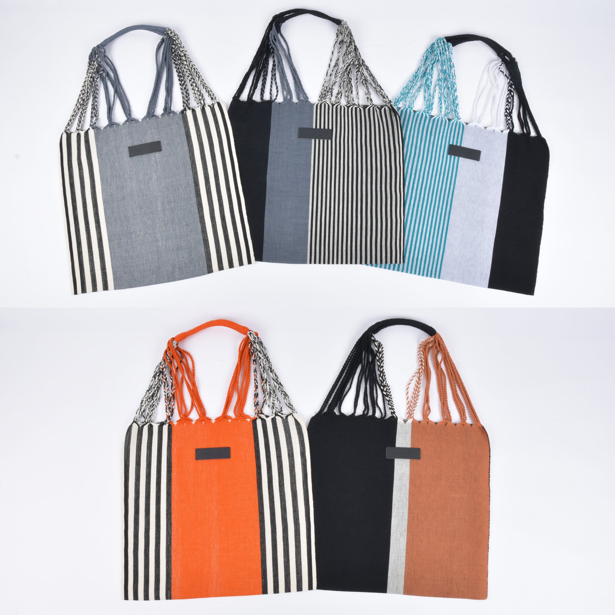 Hammock bag striped black x saxe Hammock bag born in Mexico Free name engraving RB0008