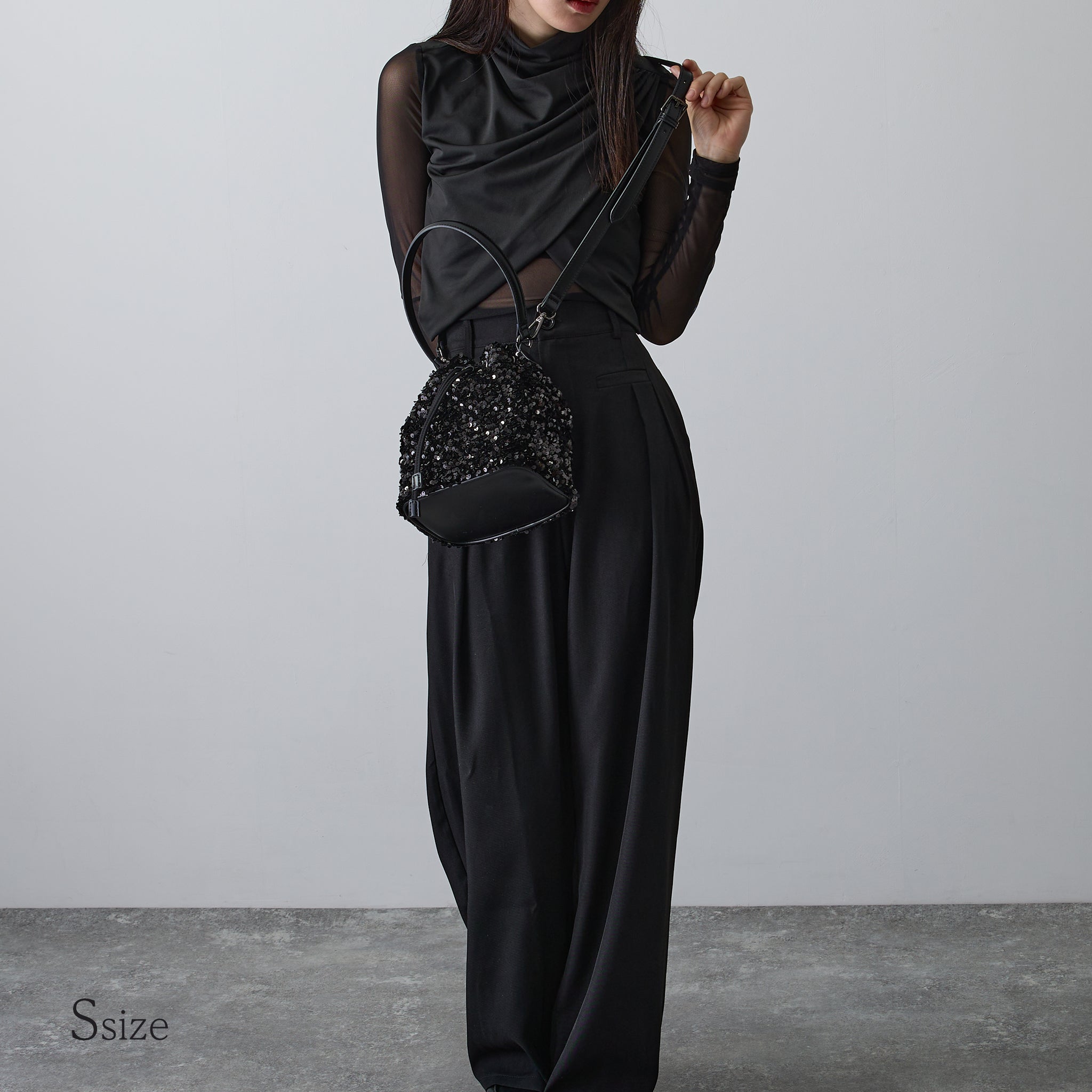 【スパンコール】Drawstring Bag-巾着バッグ (S・M)