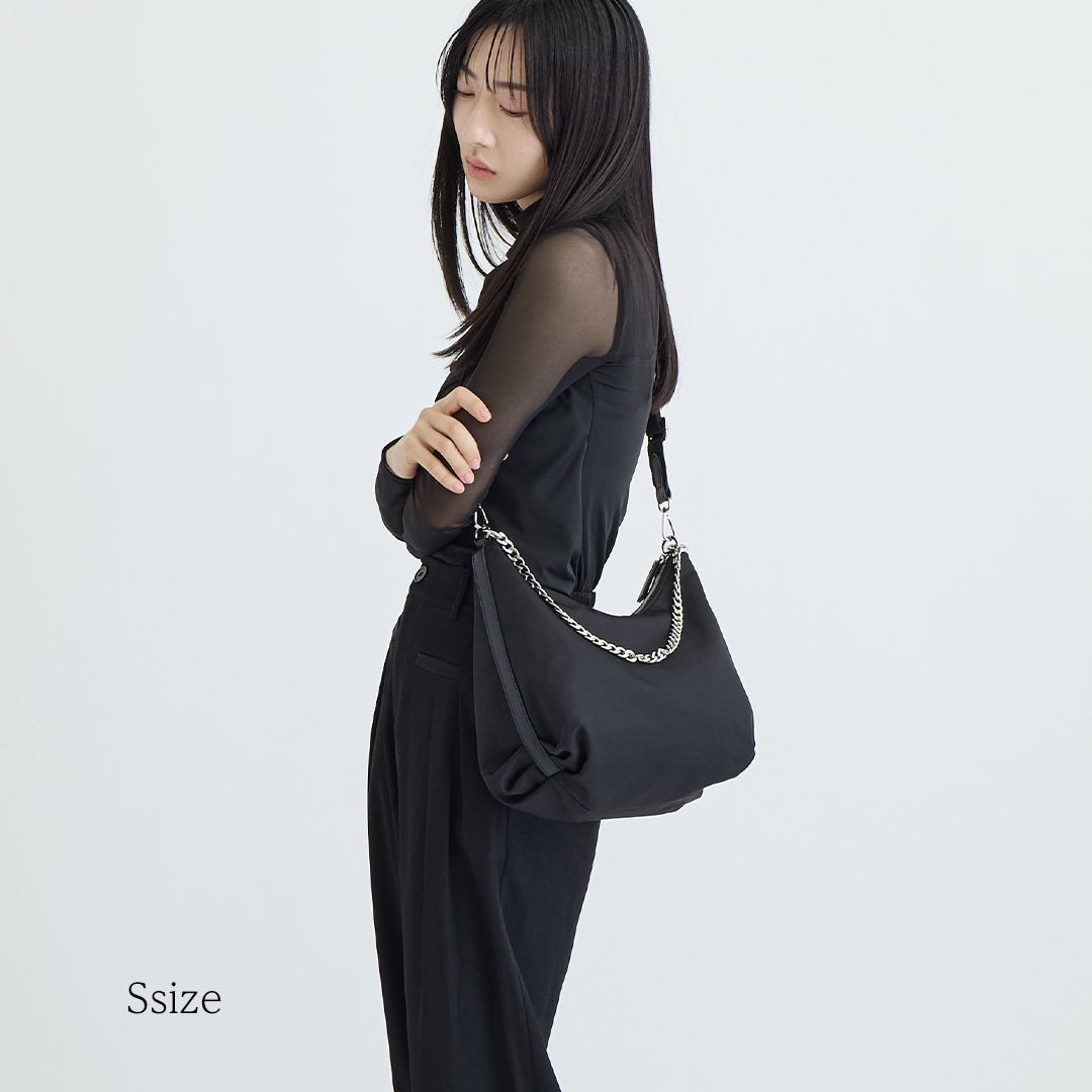 【ナイロン×本革】3way Moon Bag-ムーンバッグ(S・M)★5月1日順次発送