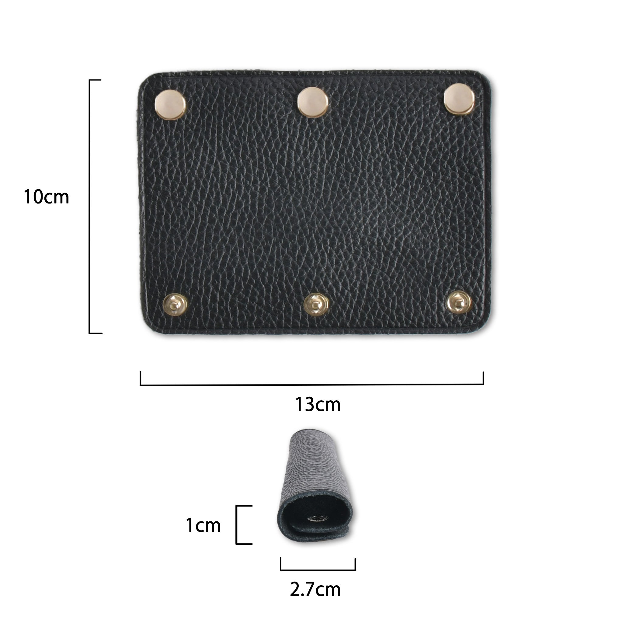 Italian leather bag handle wrap cover, M size, set of 2, gold hardware