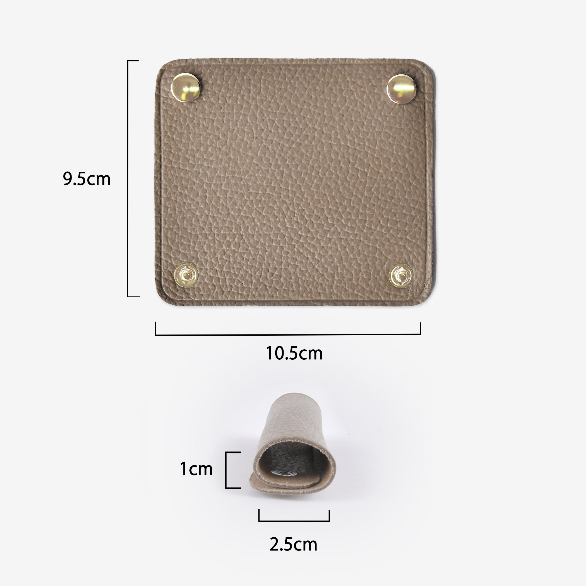 Italian leather bag handle wrap cover, size S, set of 2, gold hardware