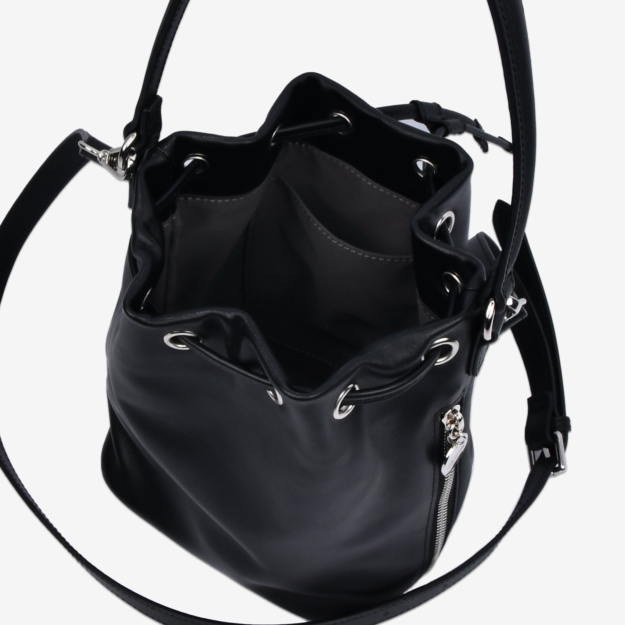 【スムースレザー】Drawstring Bag-巾着バッグ (S・M)