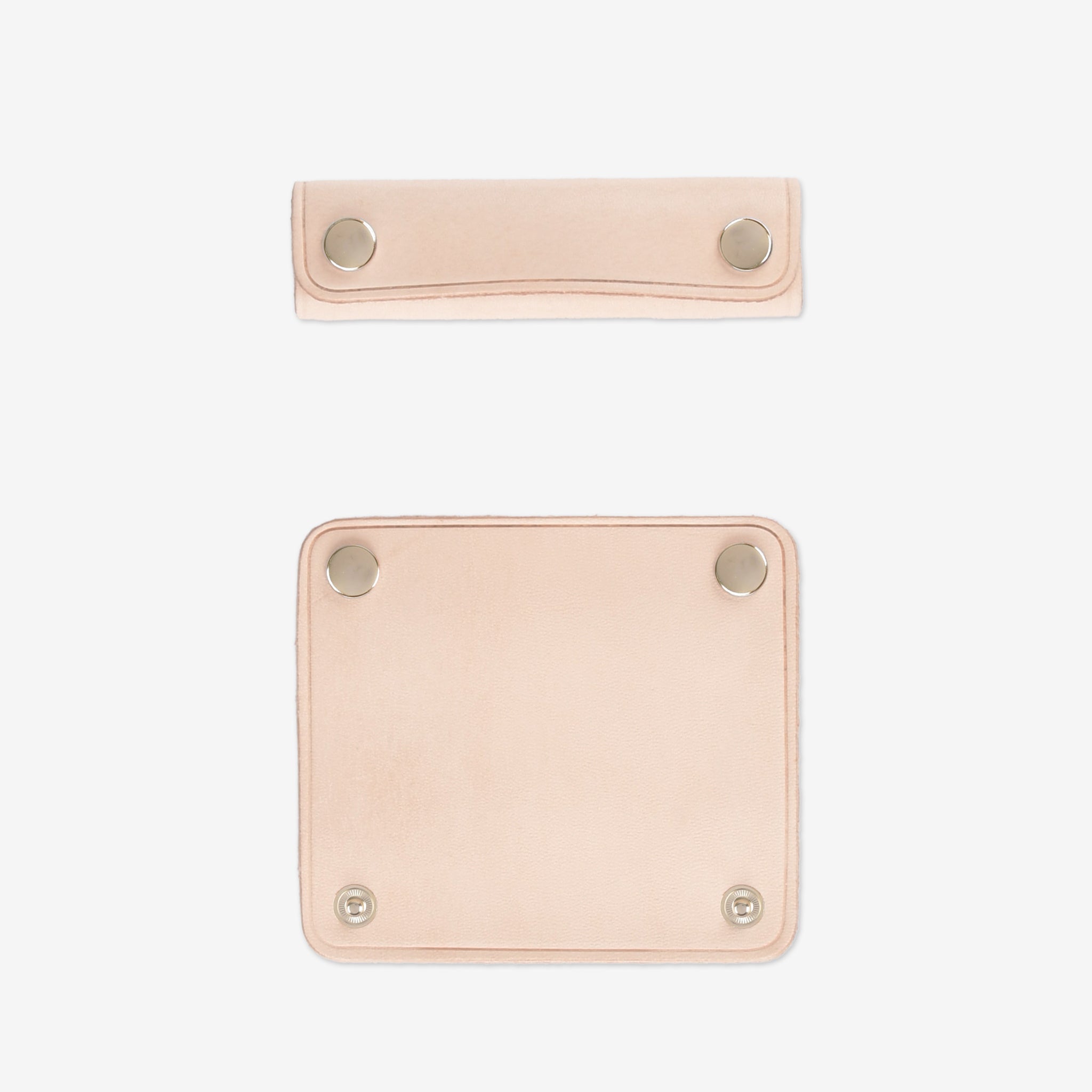 Genuine leather bag handle wrap cover, size S, tanned leather, gold hardware, set of 2