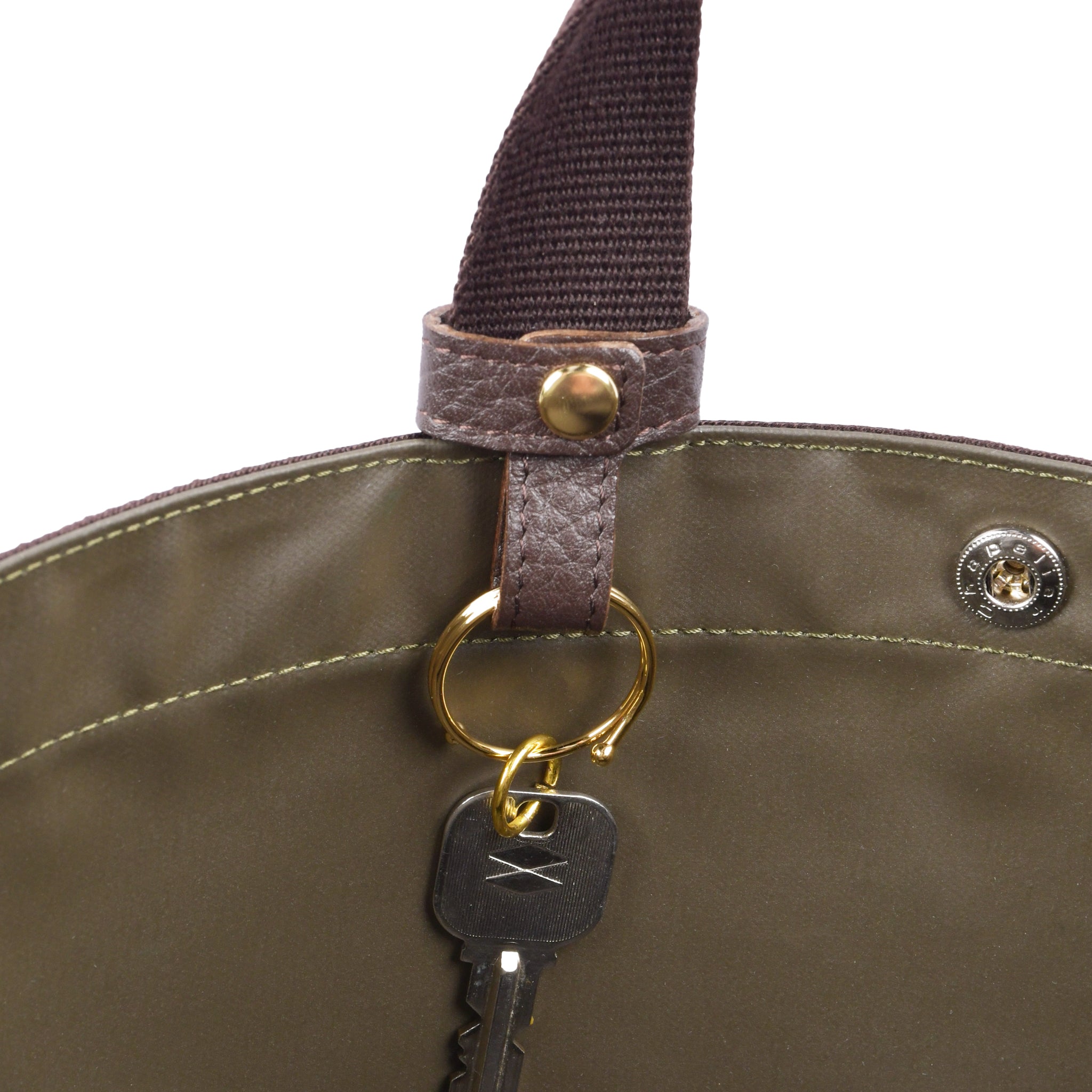 【シュリンク革】ループキーホルダー シルバー 日本製