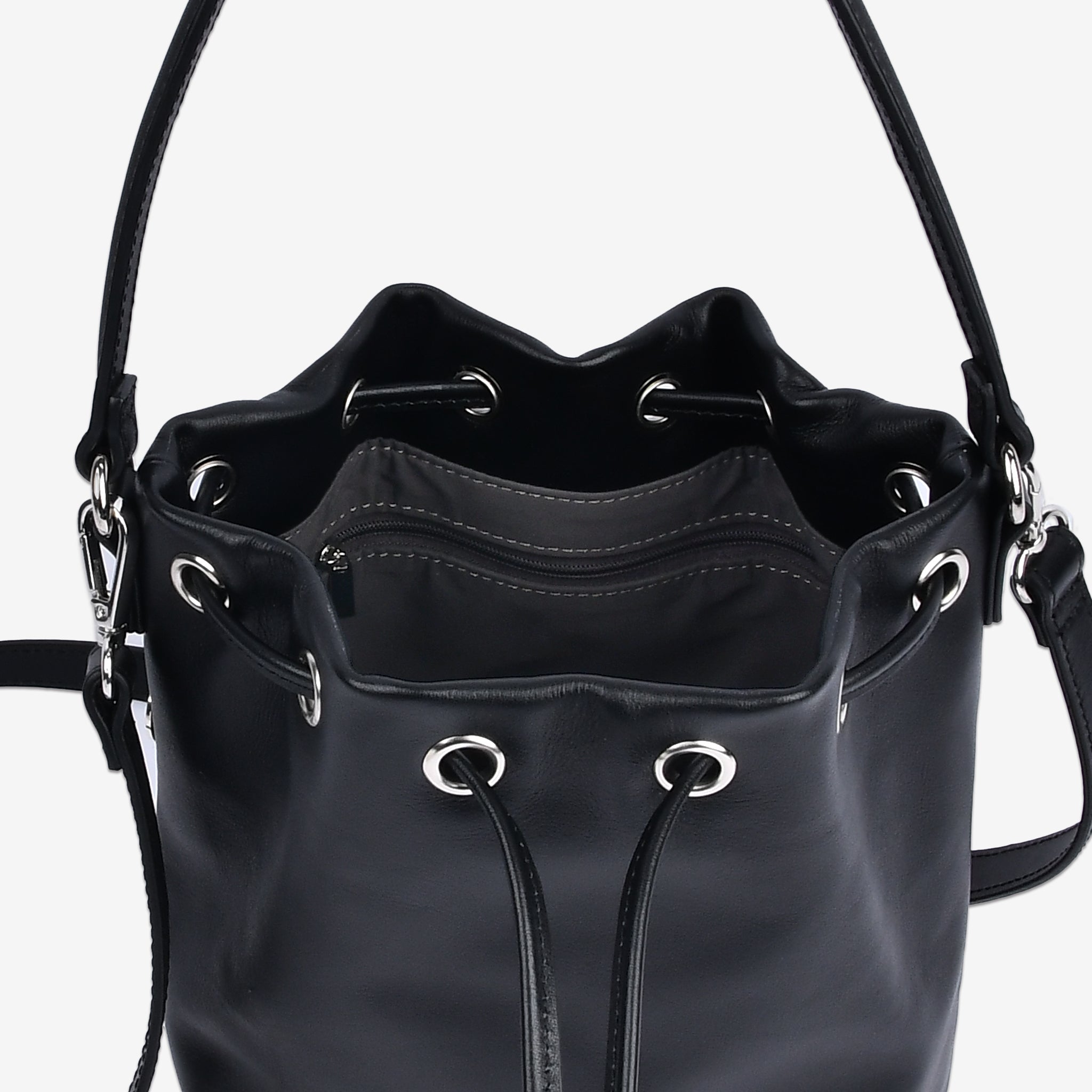 【スムースレザー】Drawstring Bag-巾着バッグ (S・M)