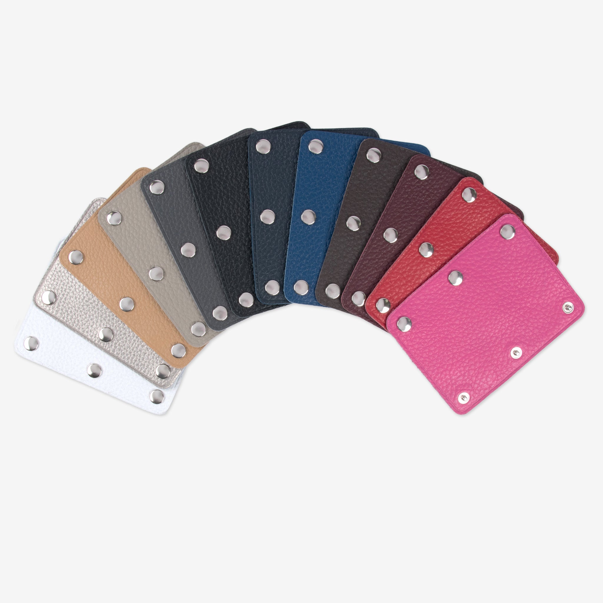 【本革】ハンドルカバー M 2枚セット シルバー 日本製