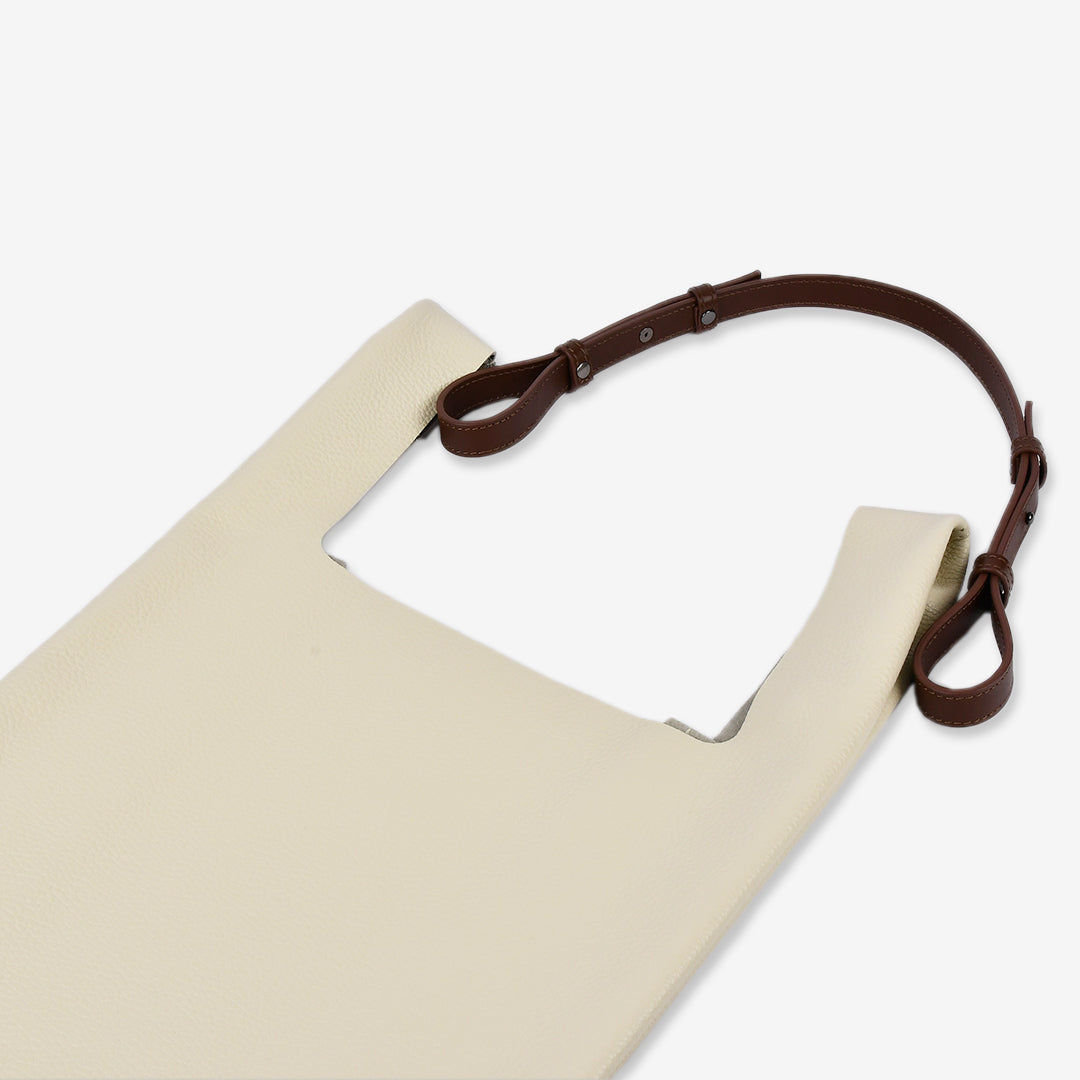 【イタリアンレザー】本革マルシェバッグ-日本製 アイボリー