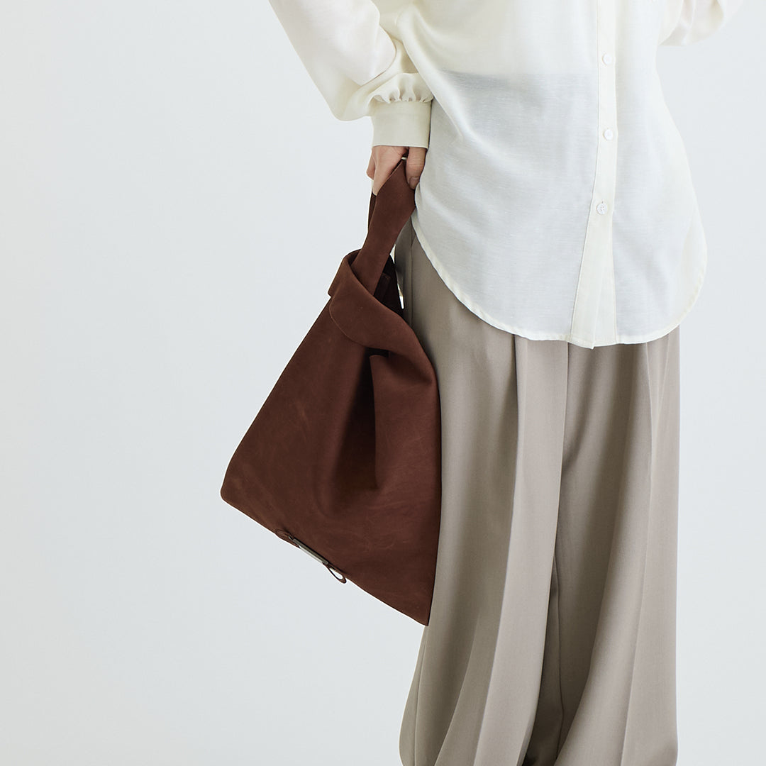 【本革】スエードマルシェバッグ-日本製