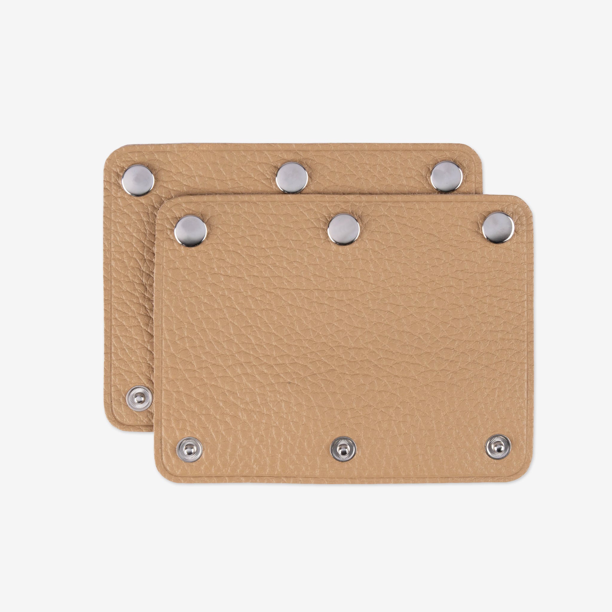 【本革】ハンドルカバー M 2枚セット シルバー 日本製