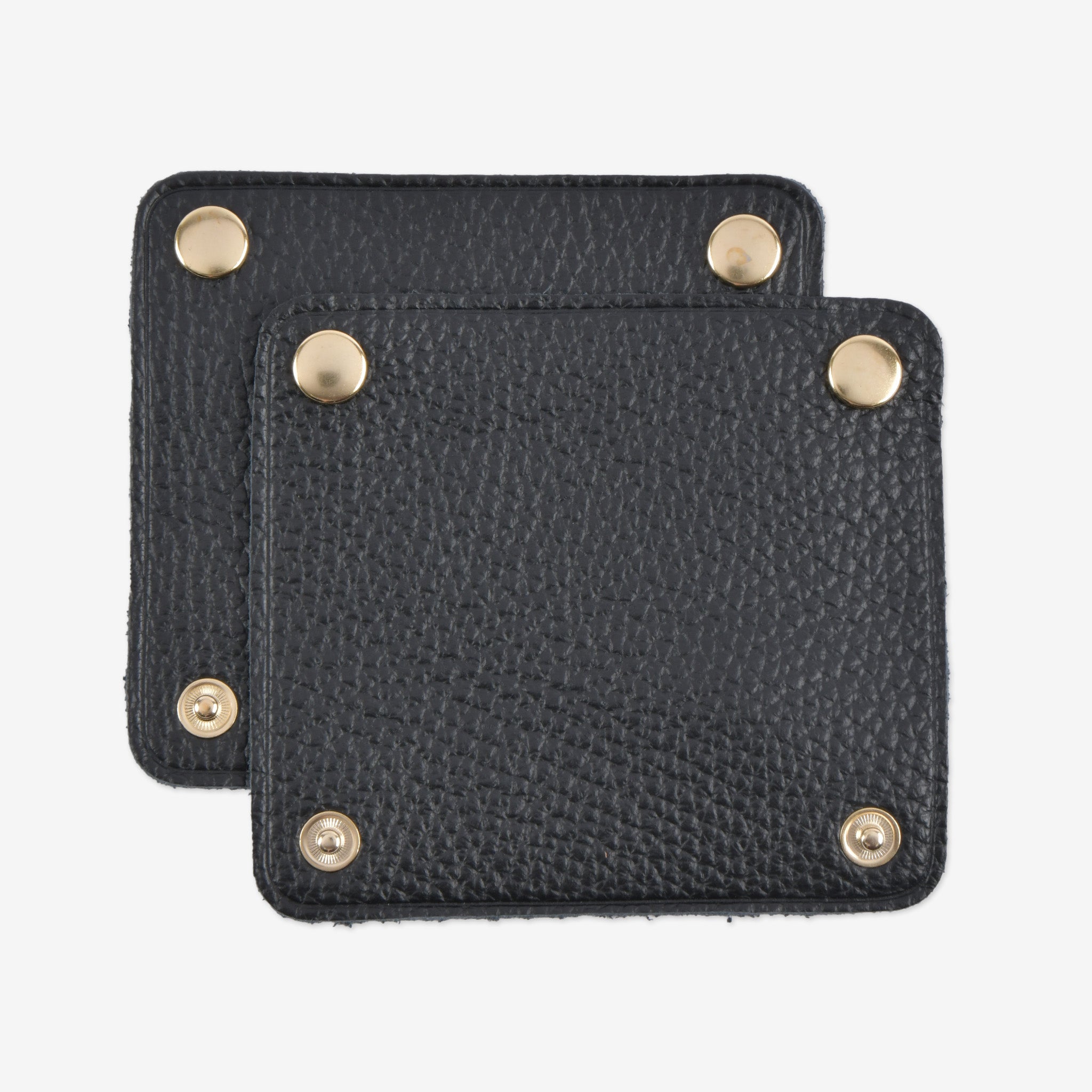 Italian leather bag handle wrap cover, size S, set of 2, gold hardware