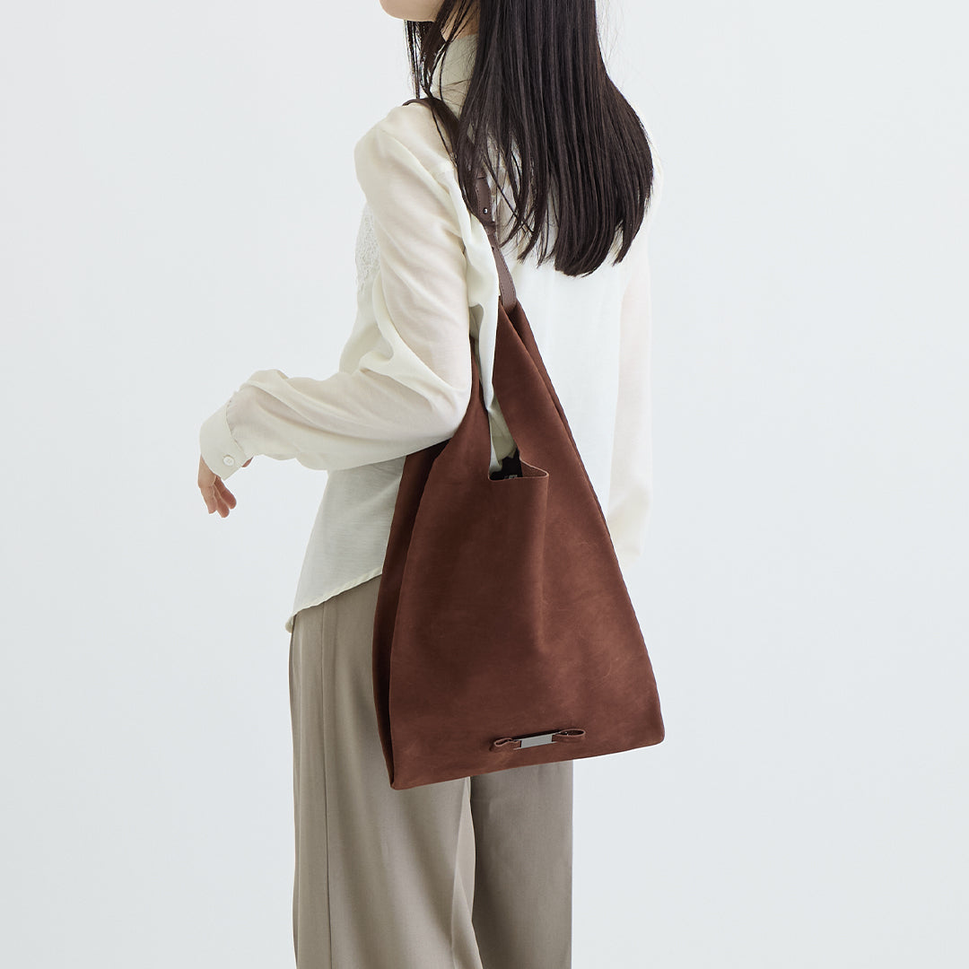 【本革】スエードマルシェバッグ-日本製