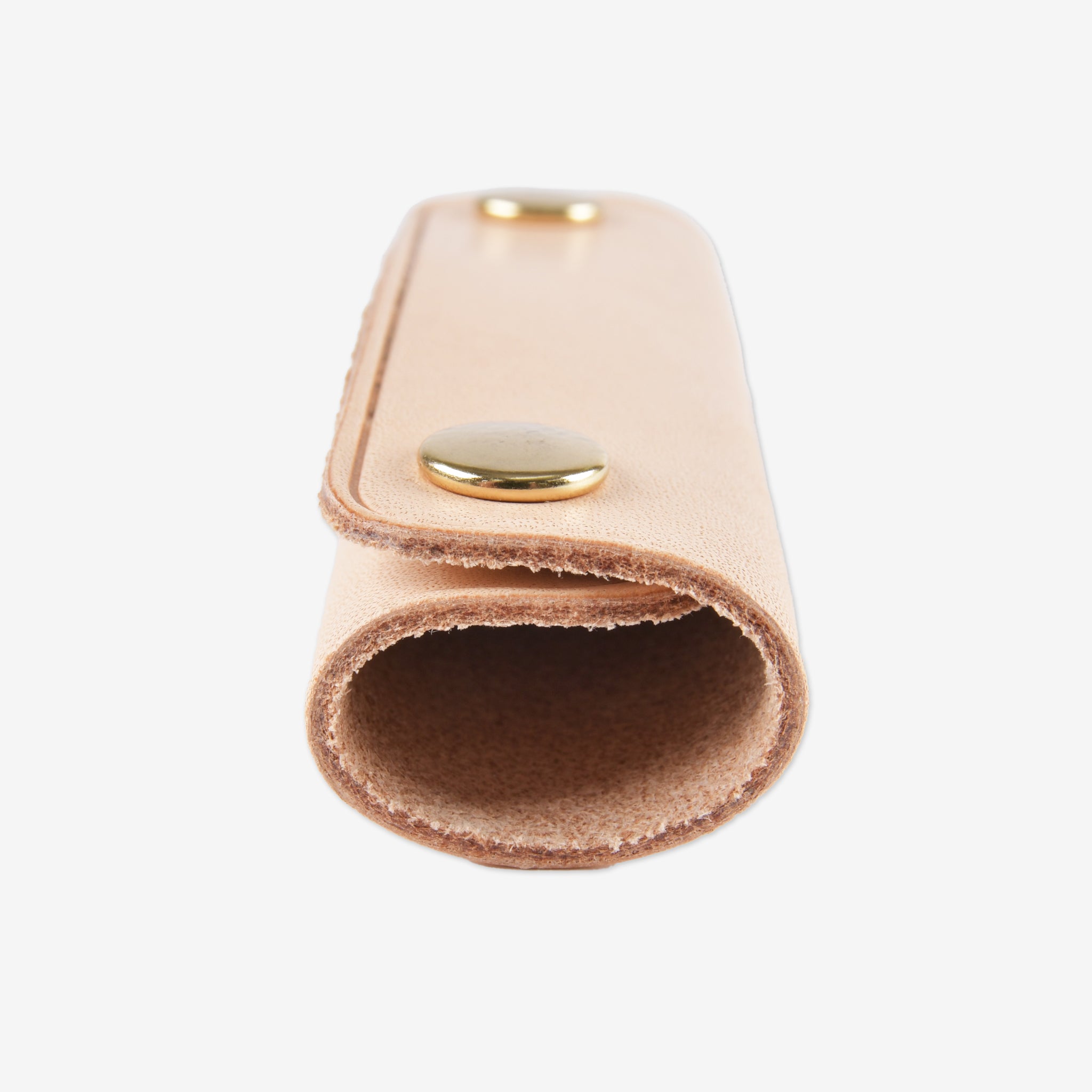 Genuine leather bag handle wrap cover, size S, tanned leather, gold hardware, set of 2
