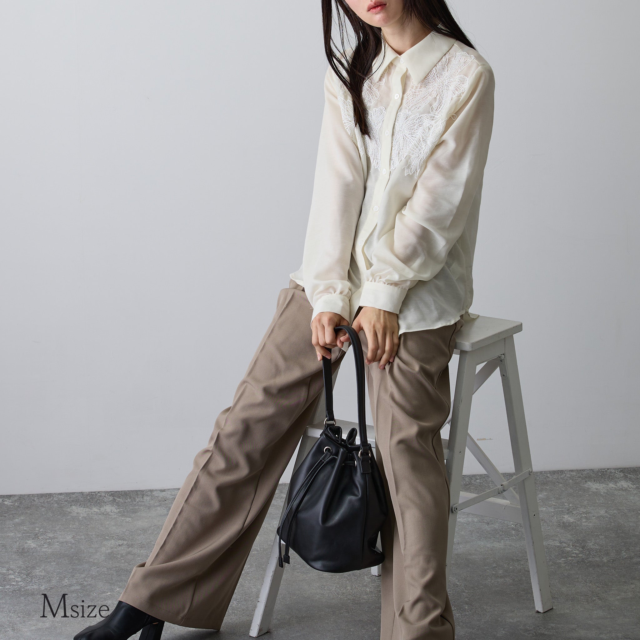 【スムースレザー】Drawstring Bag-巾着バッグ (S・M)