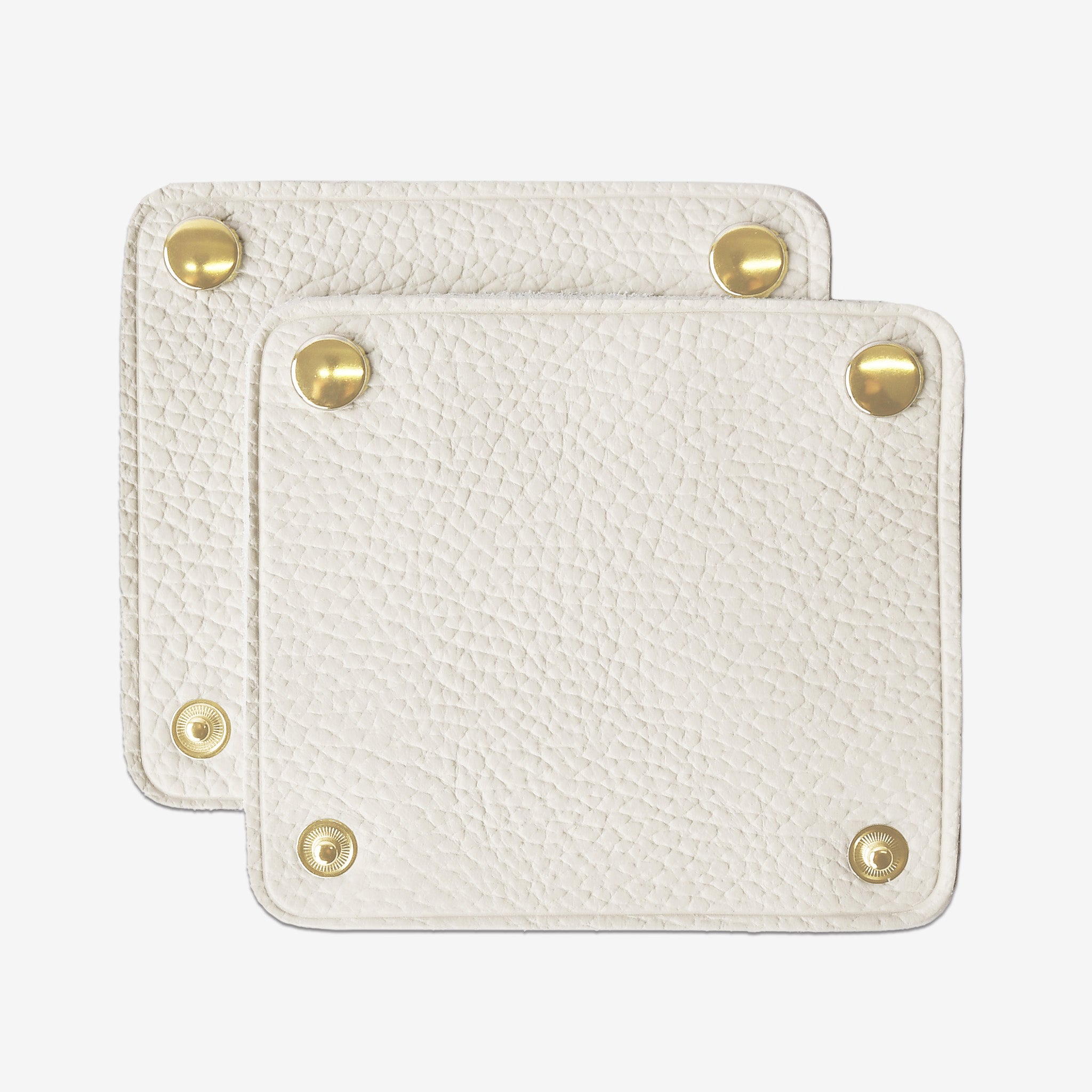 Italian leather bag handle wrap cover, size S, set of 2, gold hardware