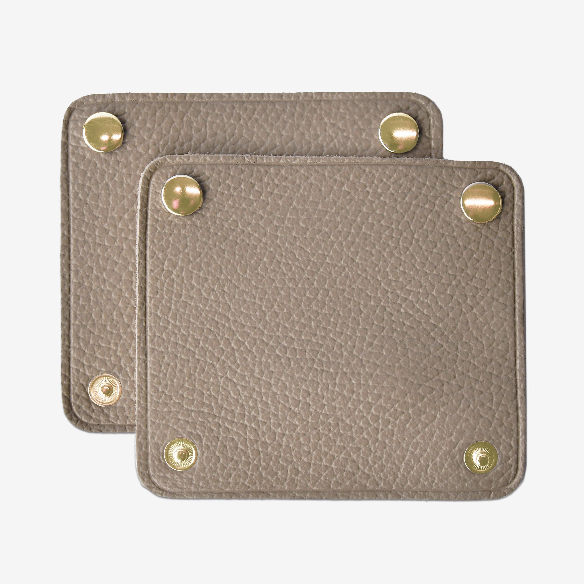 Italian leather bag handle wrap cover, size S, set of 2, gold hardware