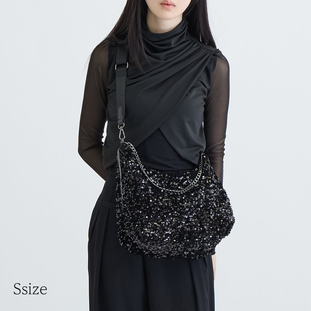 【スパンコール】3way Moon Bag-ムーンバッグ(S・M)★5月1日順次発送