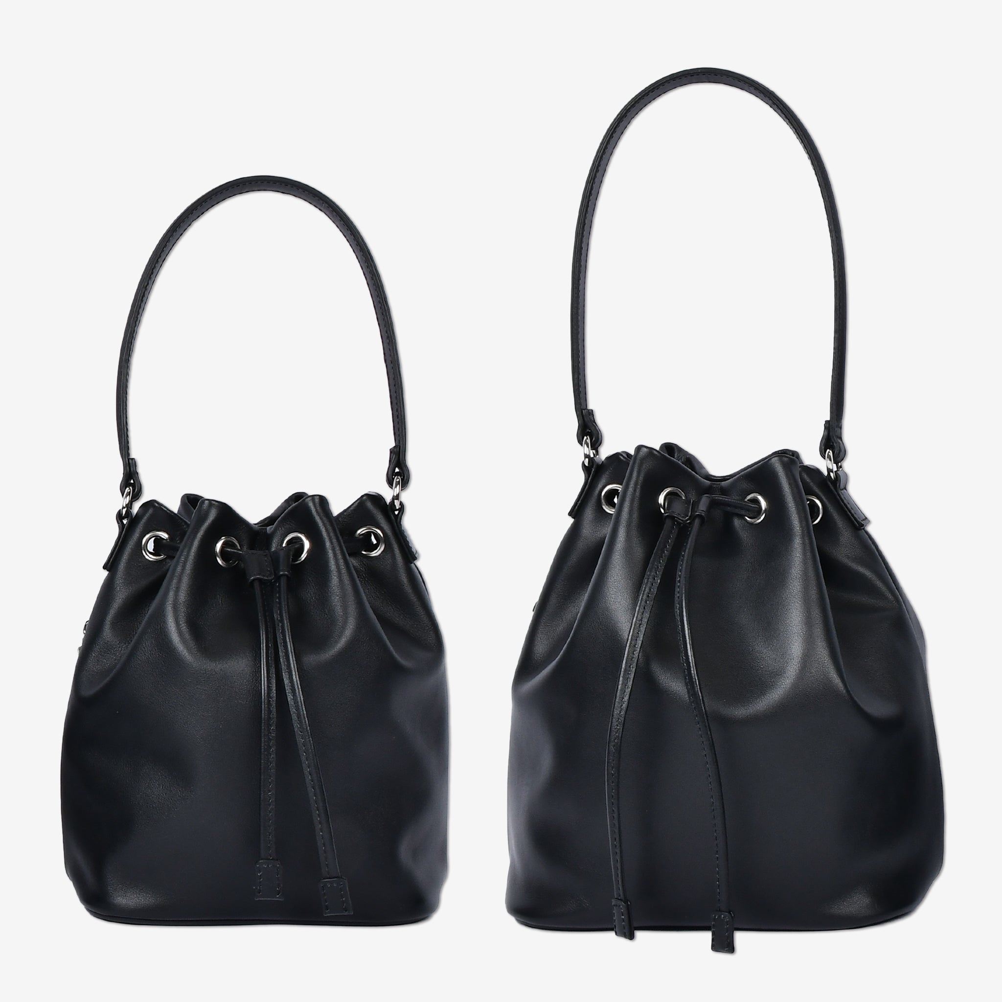 【スムースレザー】Drawstring Bag-巾着バッグ (S・M)