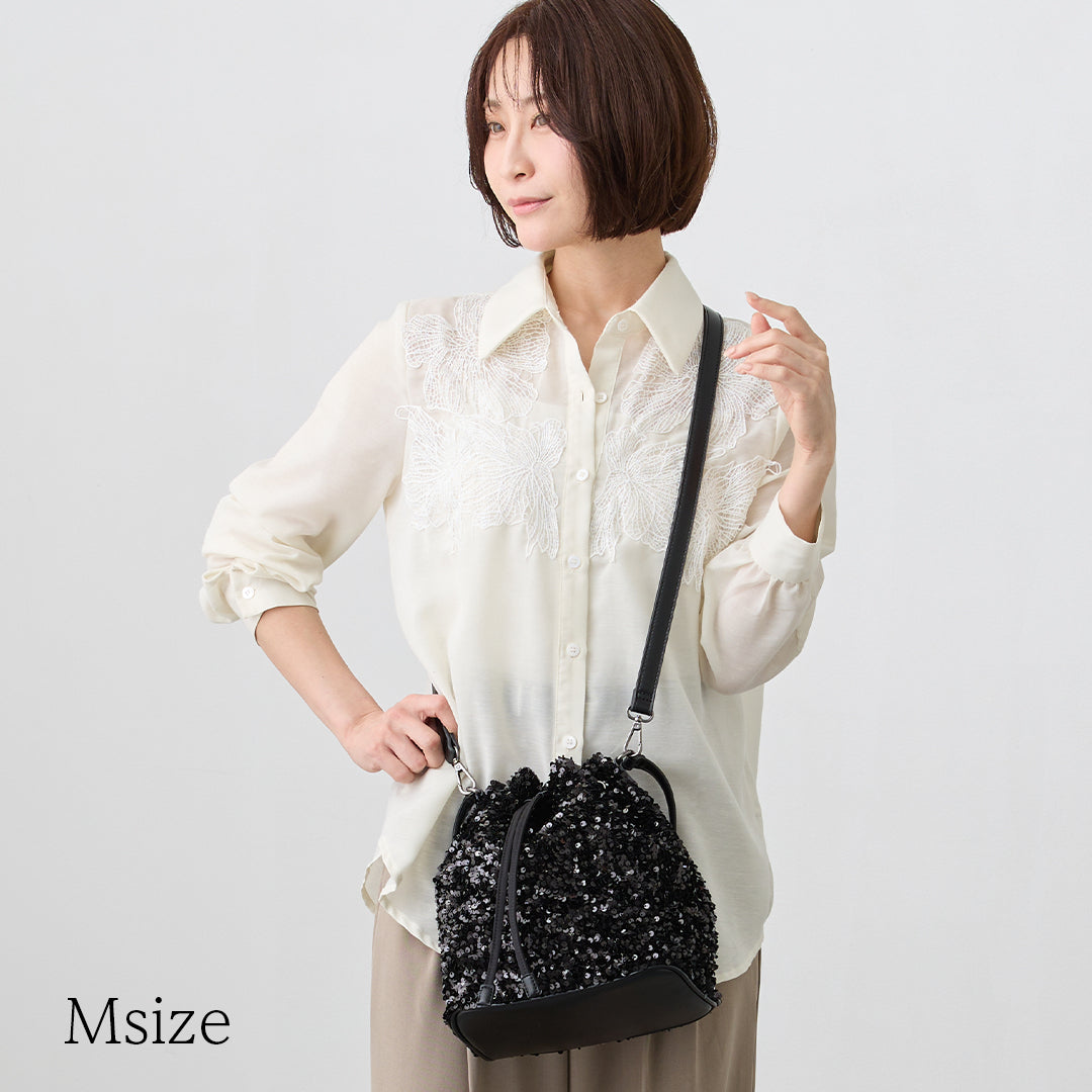 【スパンコール】Drawstring Bag-巾着バッグ (S・M)