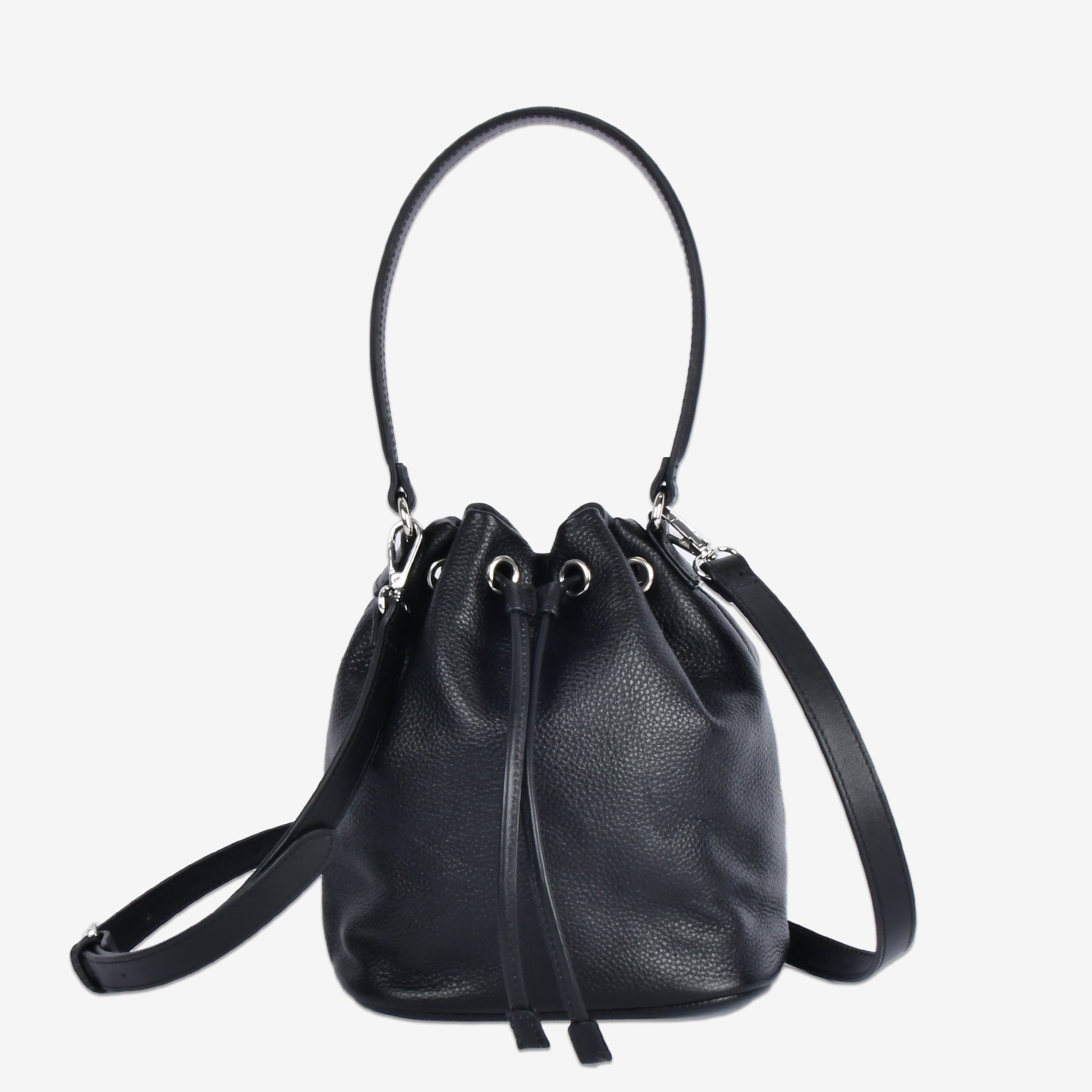 【シュリンクレザー】Drawstring Bag-巾着バッグ (S・M)