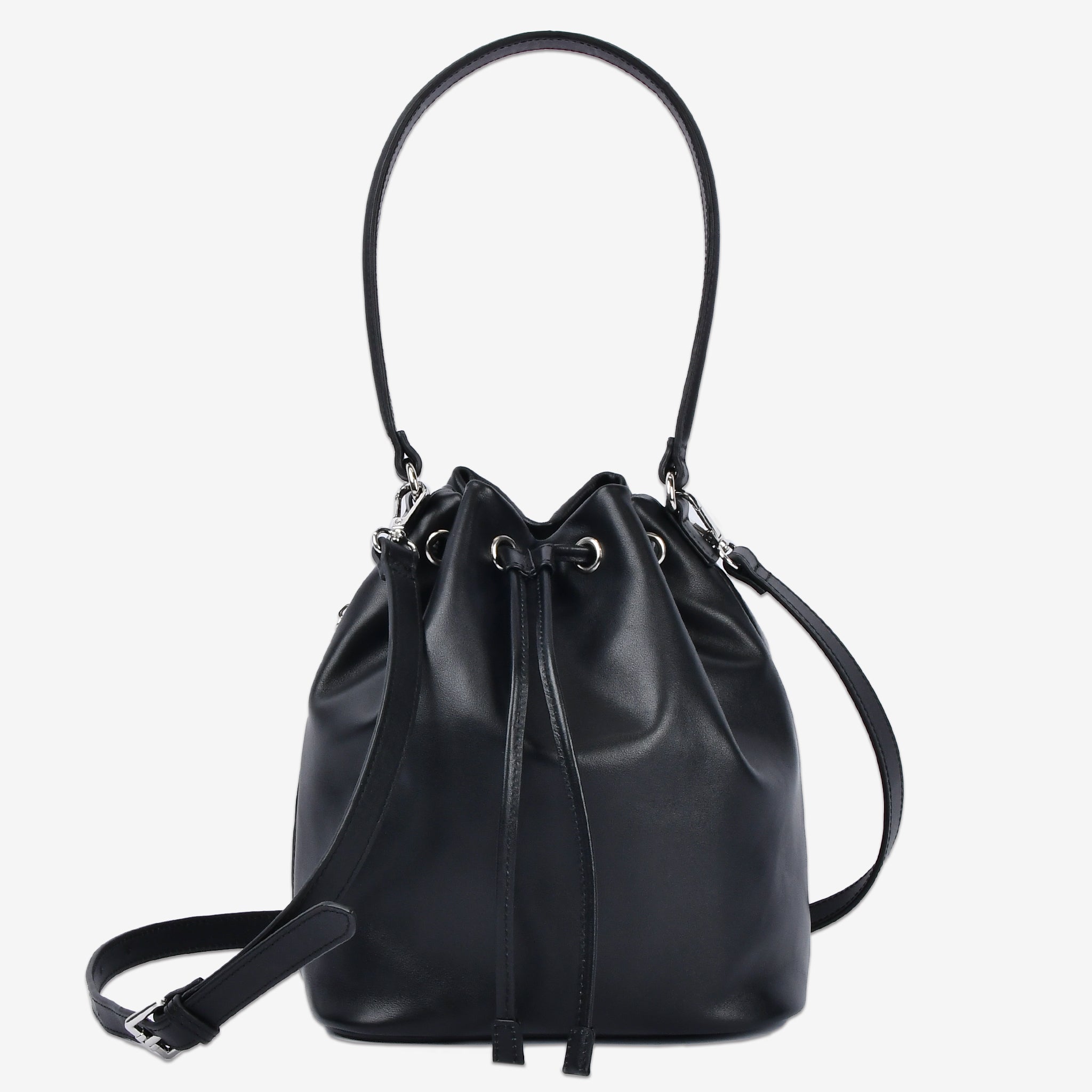 【スムースレザー】Drawstring Bag-巾着バッグ (S・M)