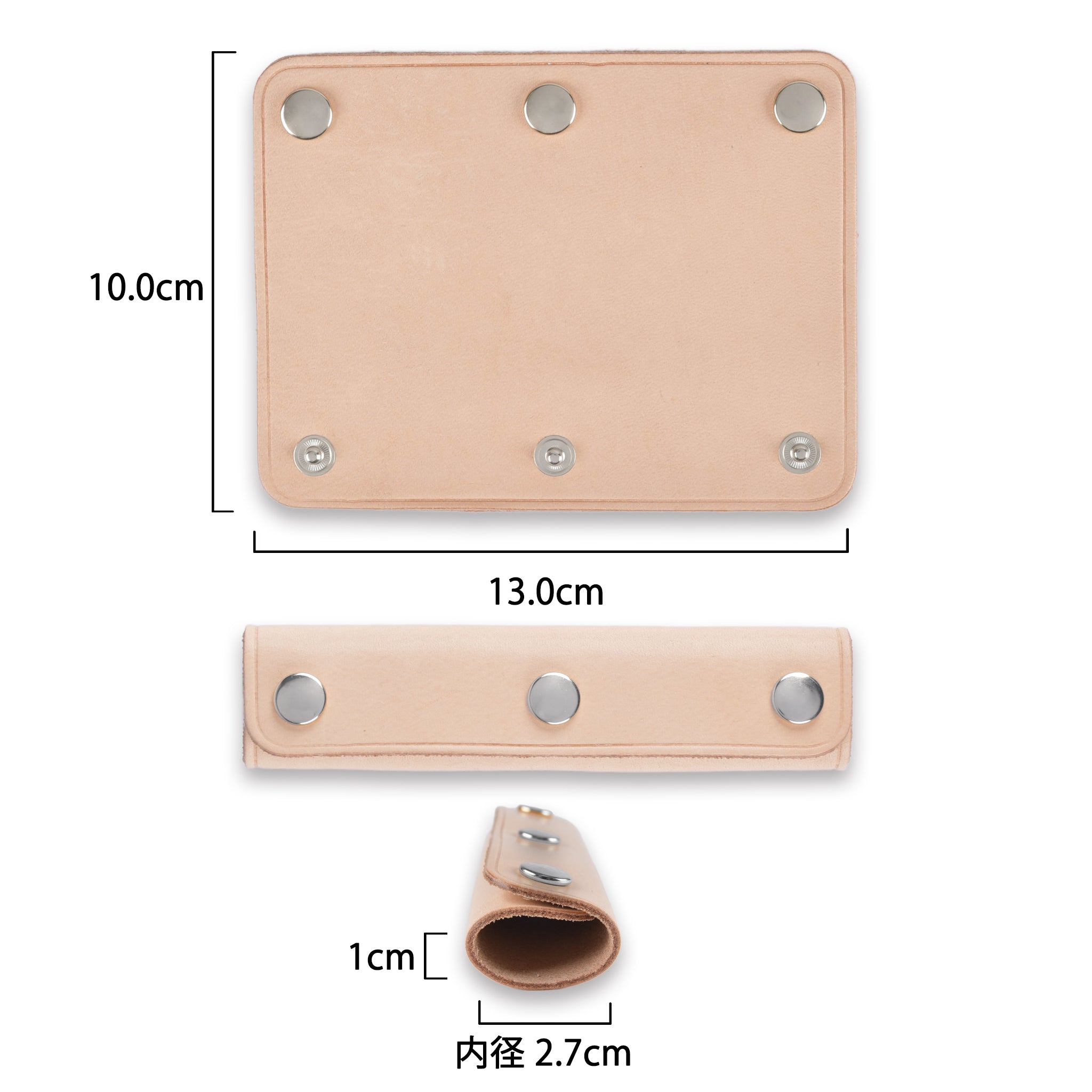【ヌメ革】ハンドルカバー M 2枚セット シルバー 日本製