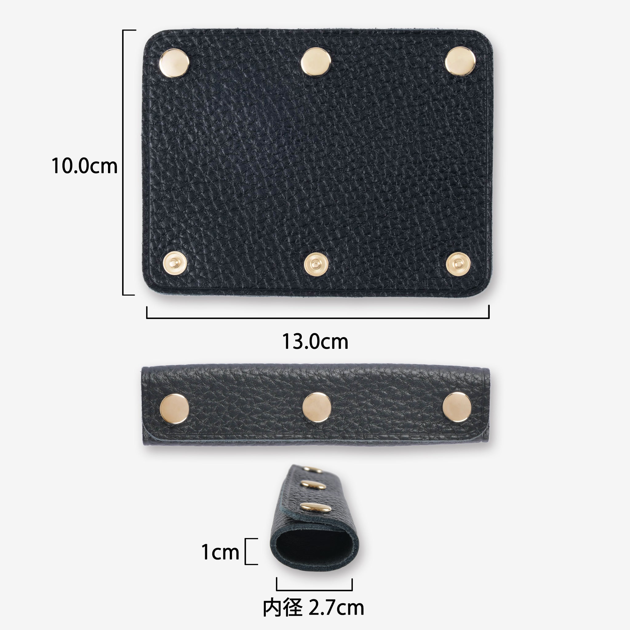 【本革】ハンドルカバー M 2枚セット ゴールド 日本製