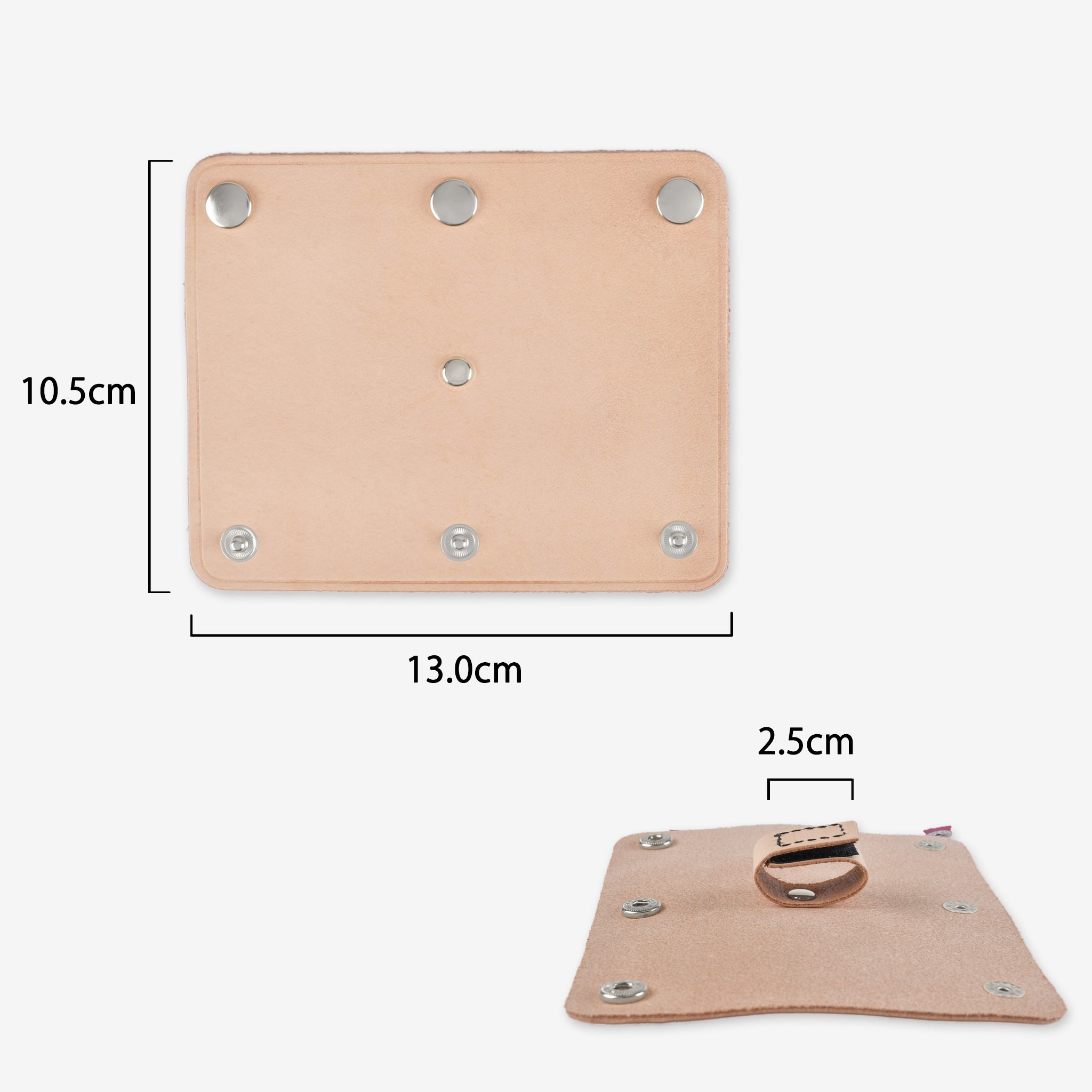 Genuine leather bag handle wrap cover with attachment function, tanned leather, silver metal fittings