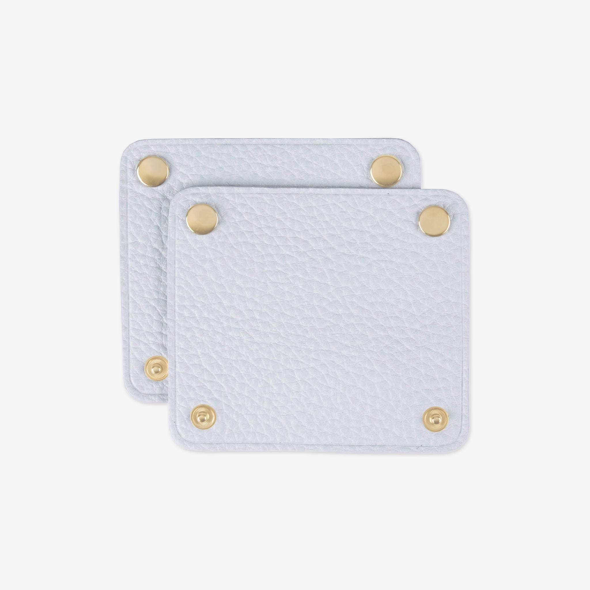 Genuine Leather Bag handle wrap cover, size S, set of 2, gold metal fittings