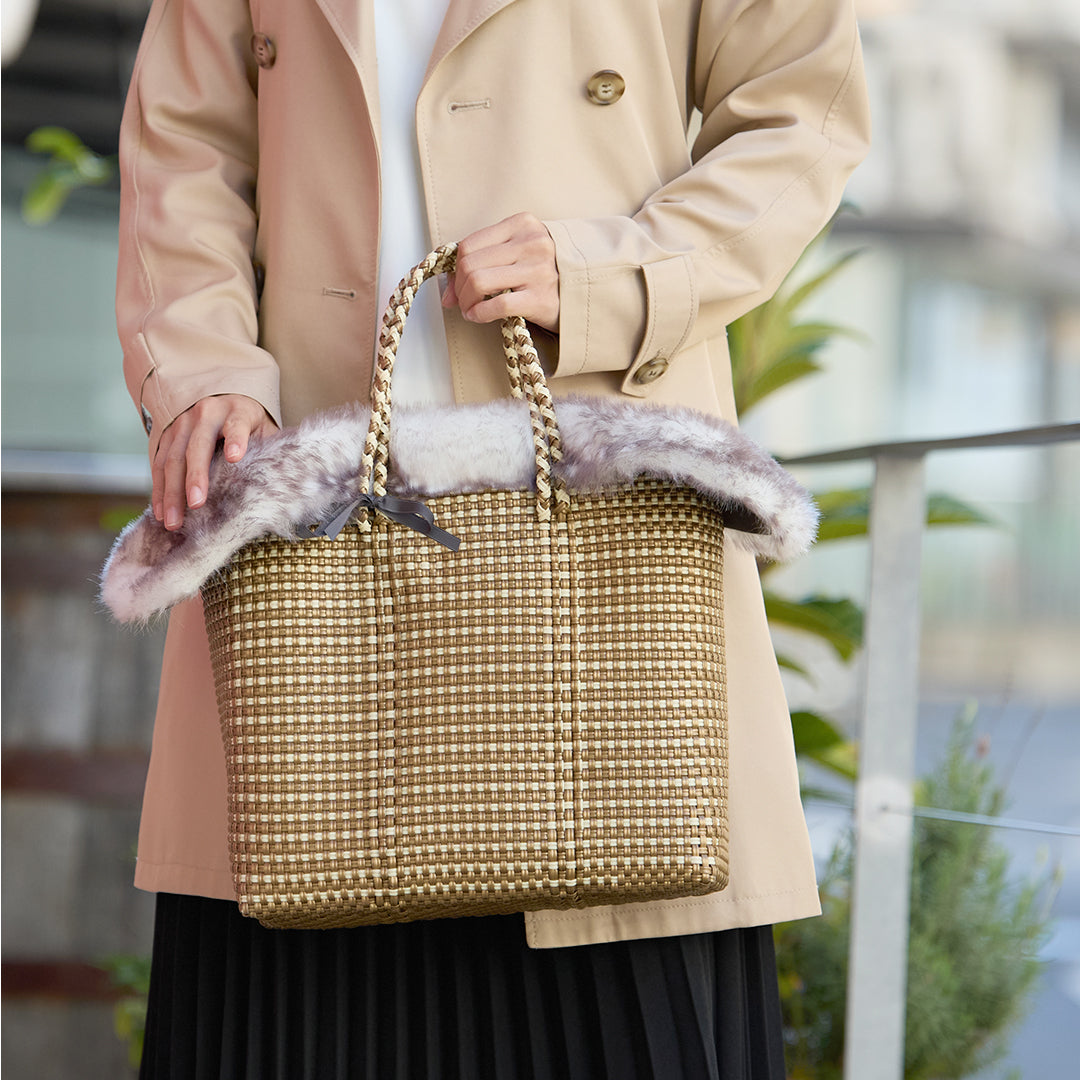 Eco fur bag cover with fur lid