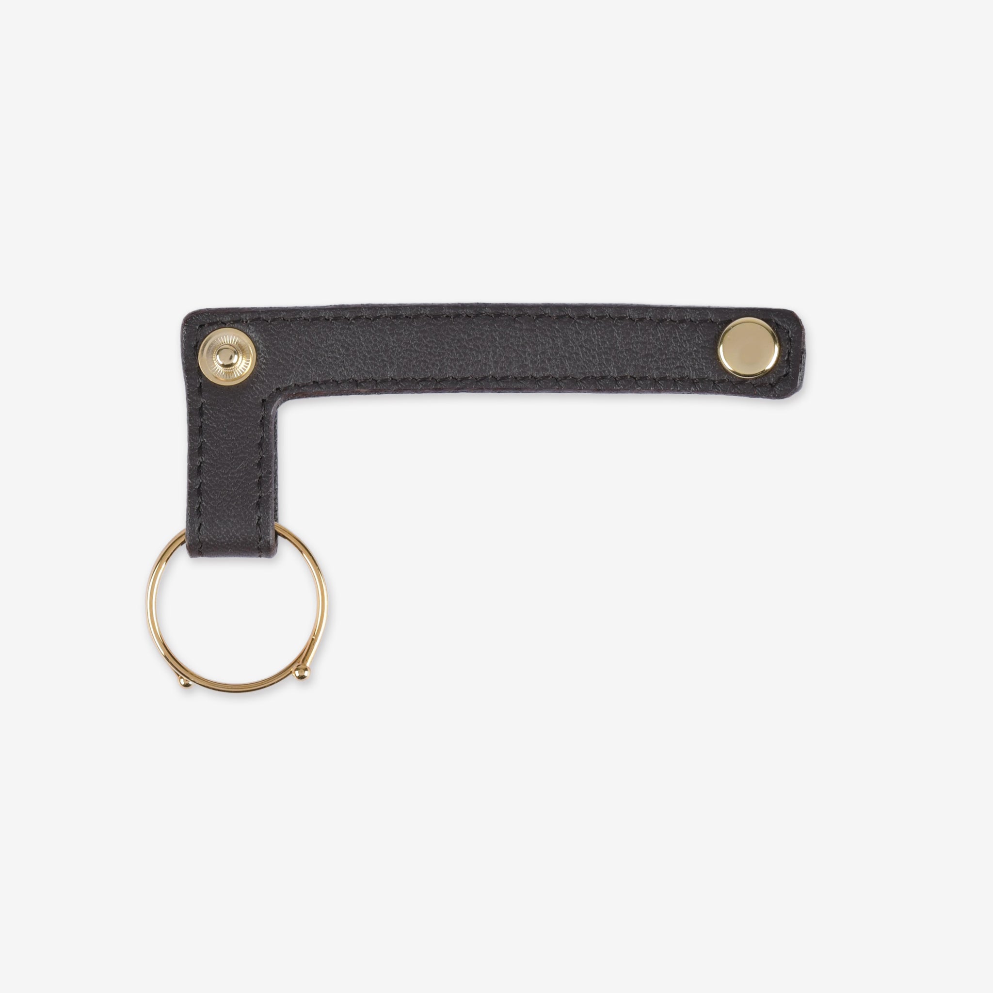 【スムース革】ループキーホルダー ゴールド 日本製