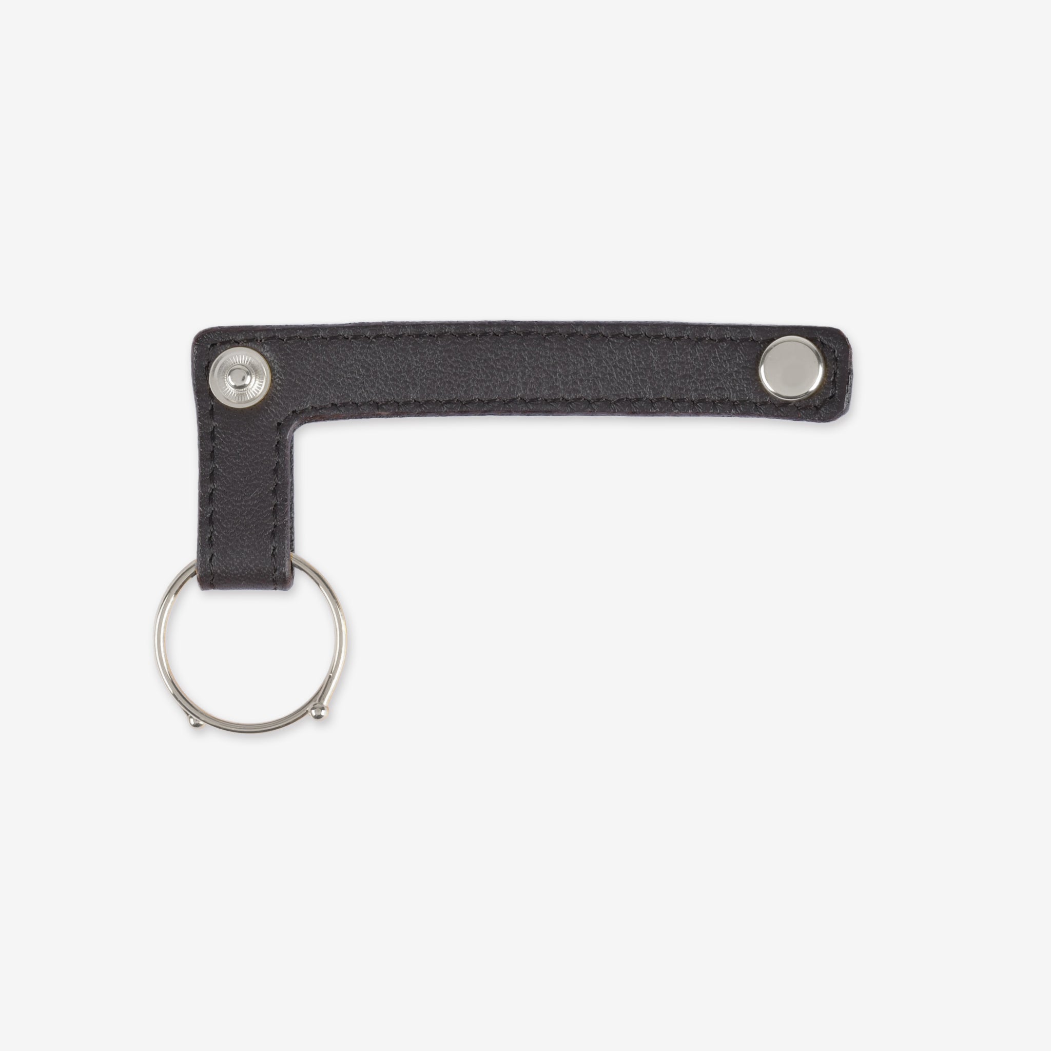 【スムース革】ループキーホルダー シルバー 日本製