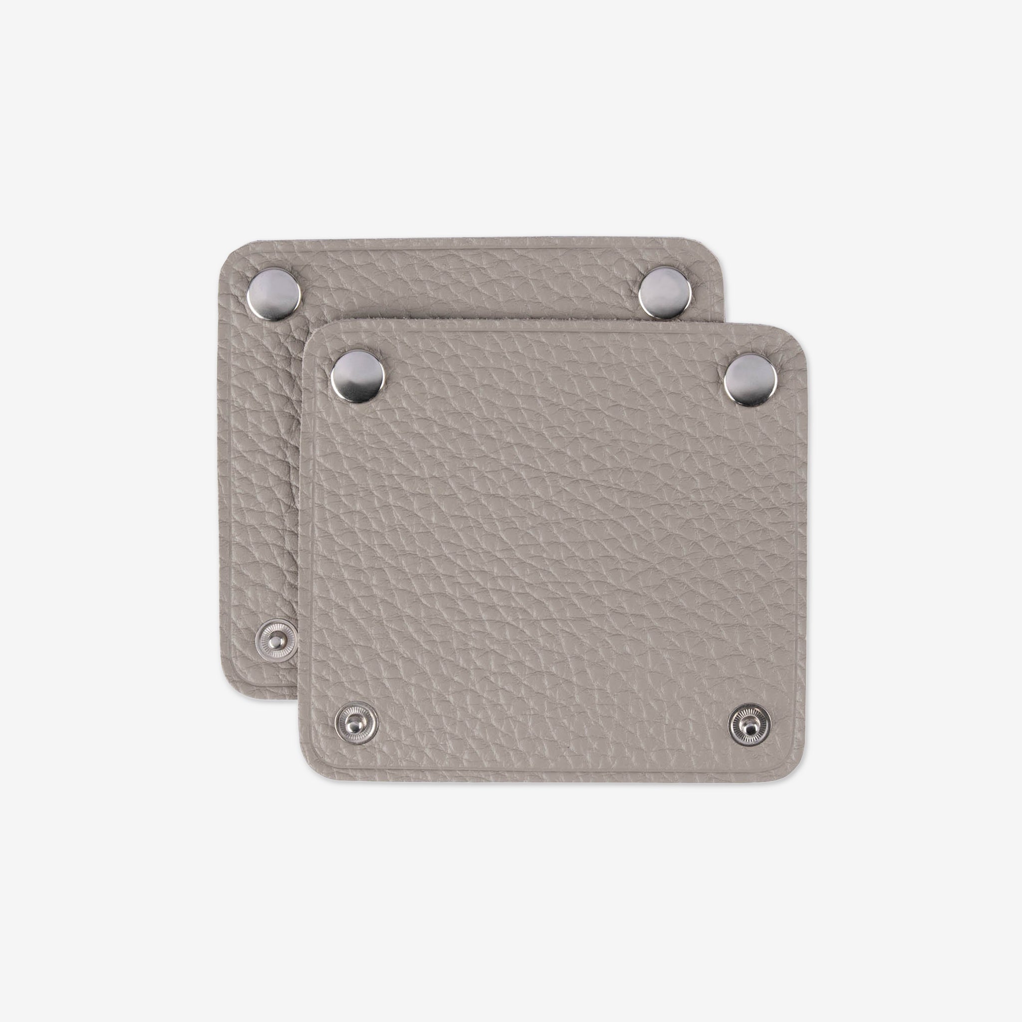 Genuine Leather Bag handle wrap cover, size S, set of 2,  silver metal fittings