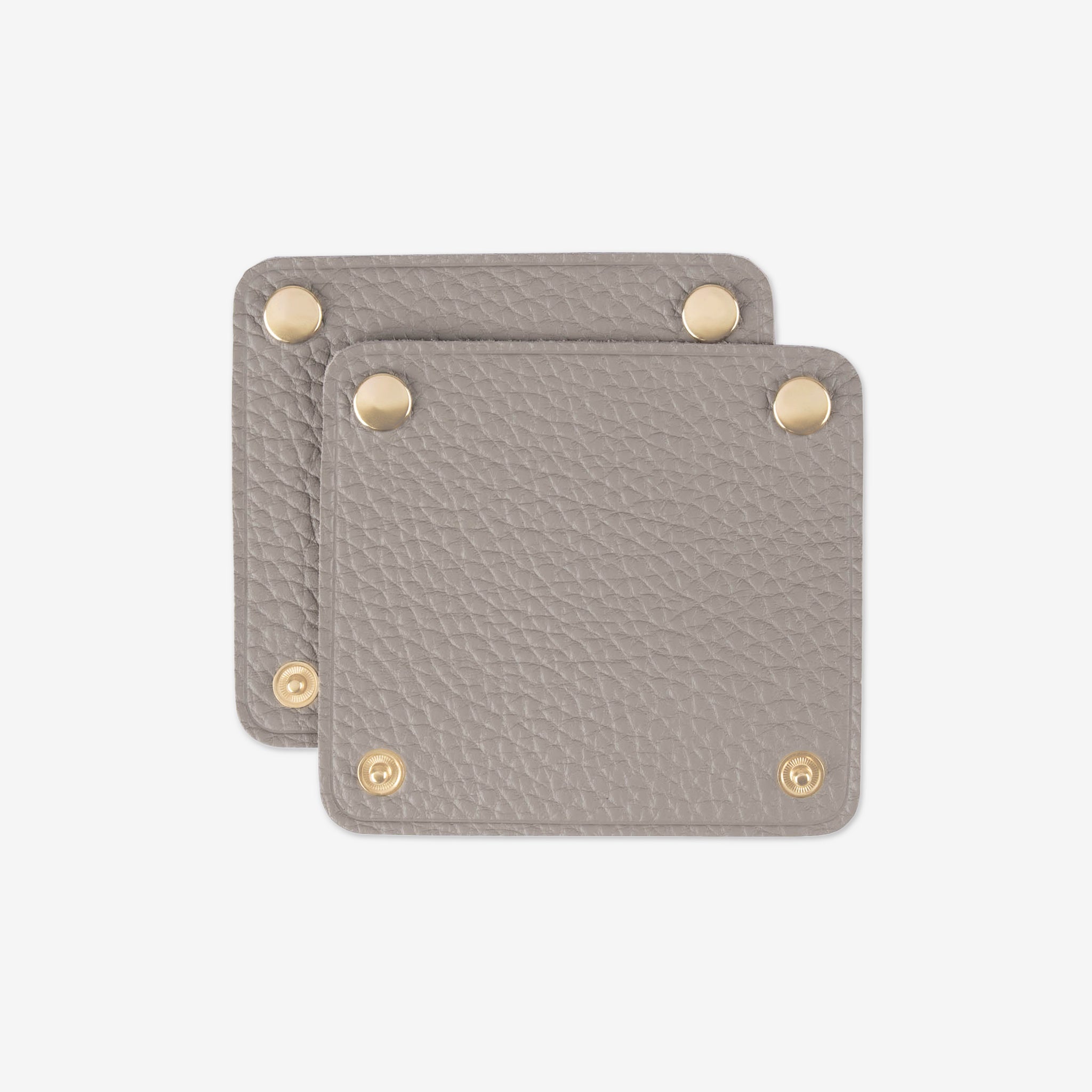 Genuine Leather Bag handle wrap cover, size S, set of 2,  gold metal fittings