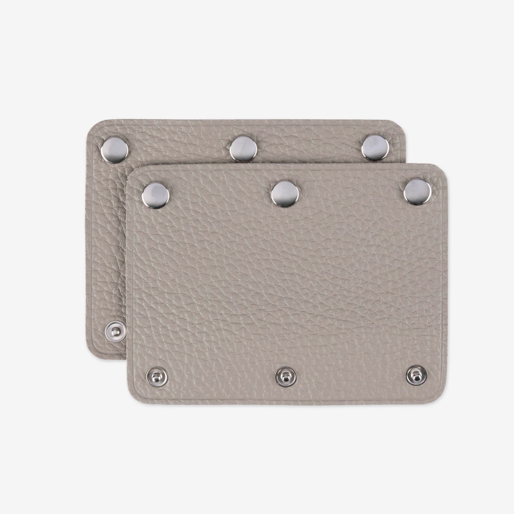 【本革】ハンドルカバー M 2枚セット シルバー 日本製