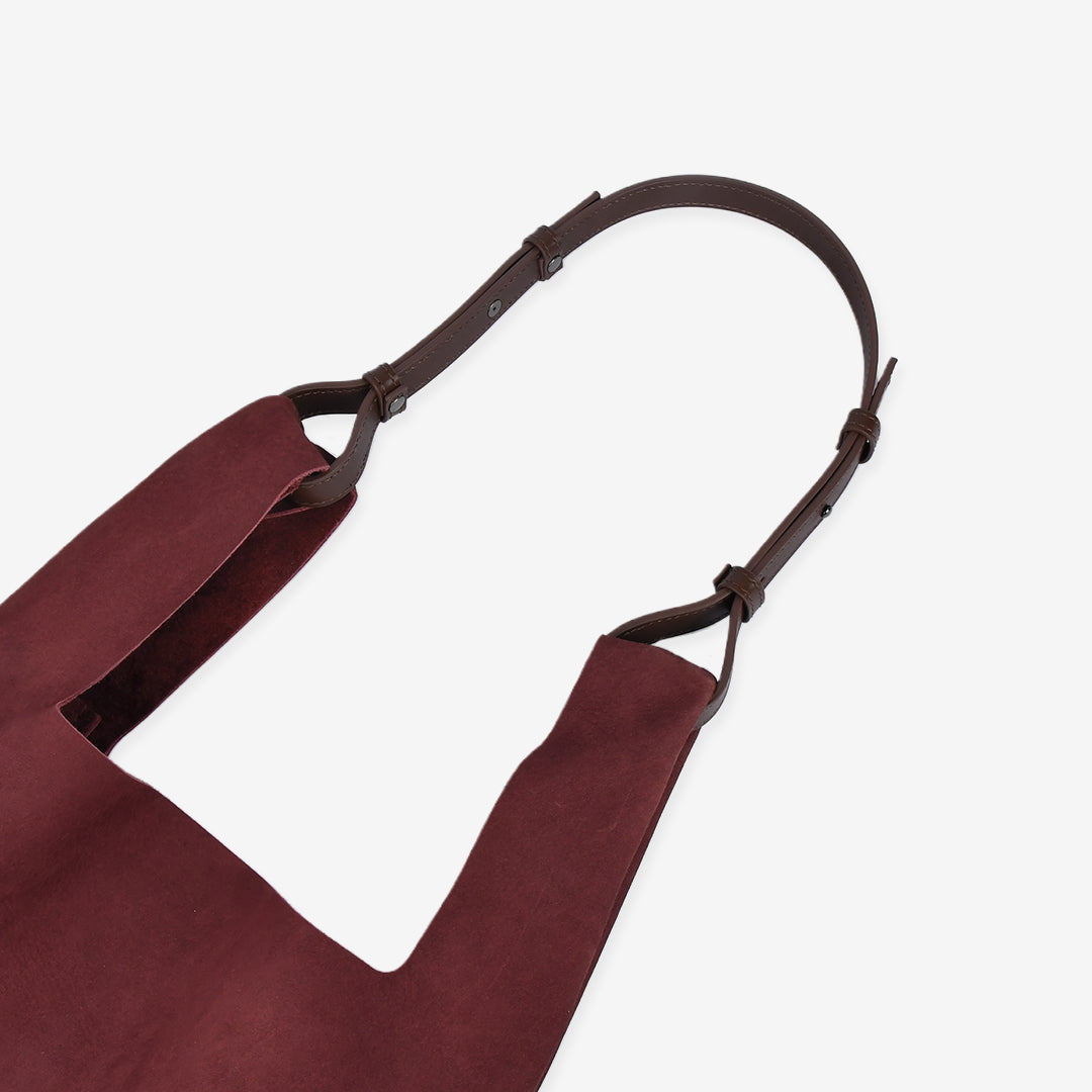 【本革】スエードマルシェバッグ-日本製