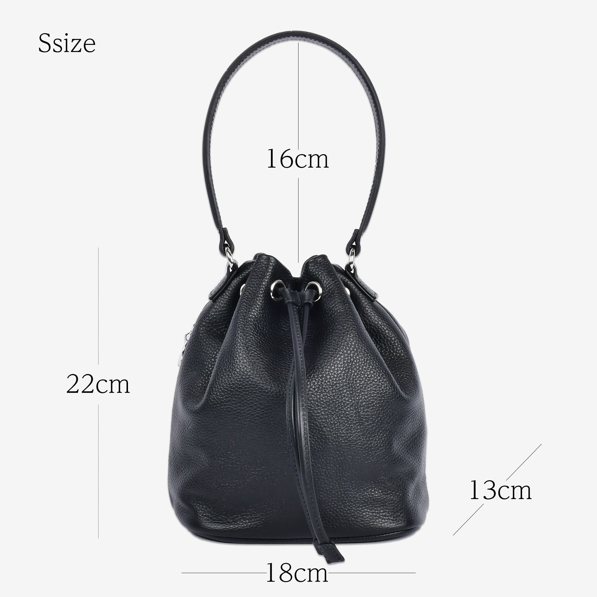 【シュリンクレザー】Drawstring Bag-巾着バッグ (S・M)