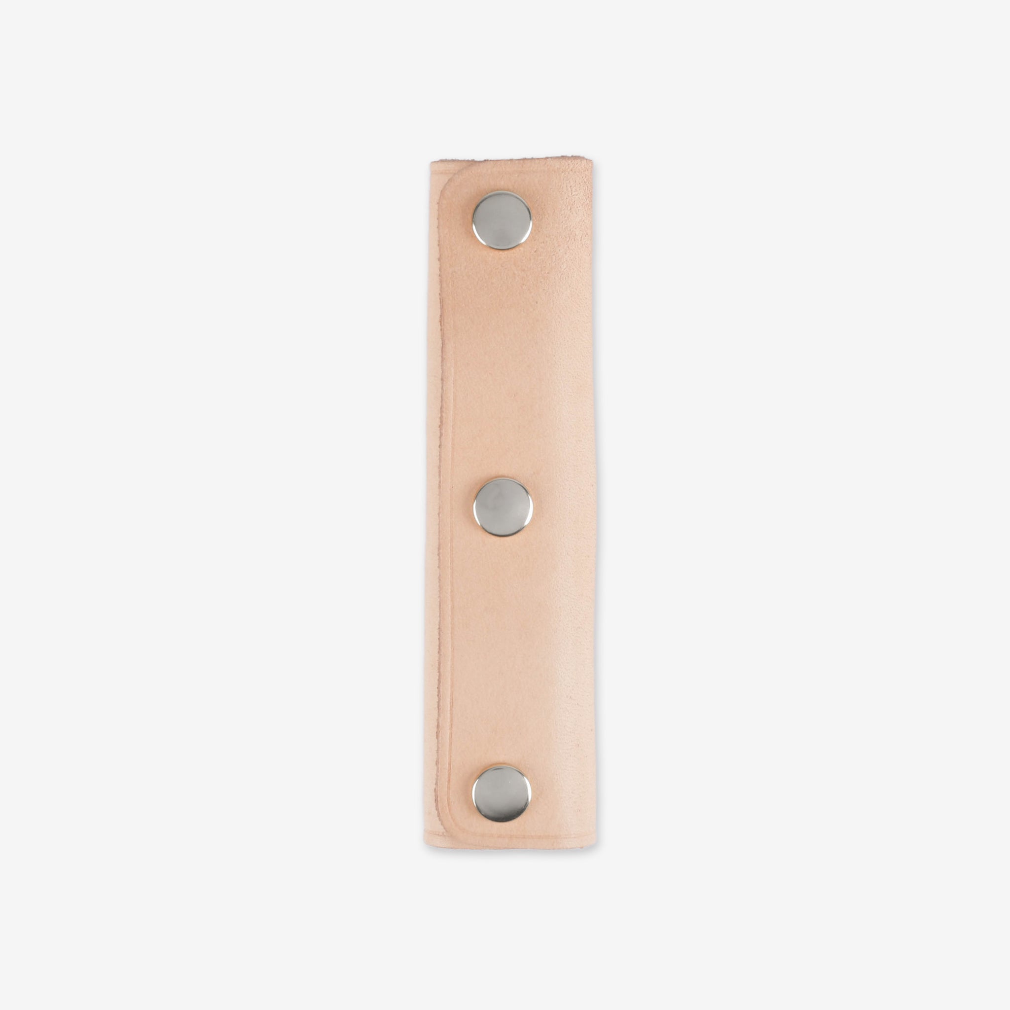 Genuine leather bag handle wrap cover with attachment function, tanned leather, silver metal fittings