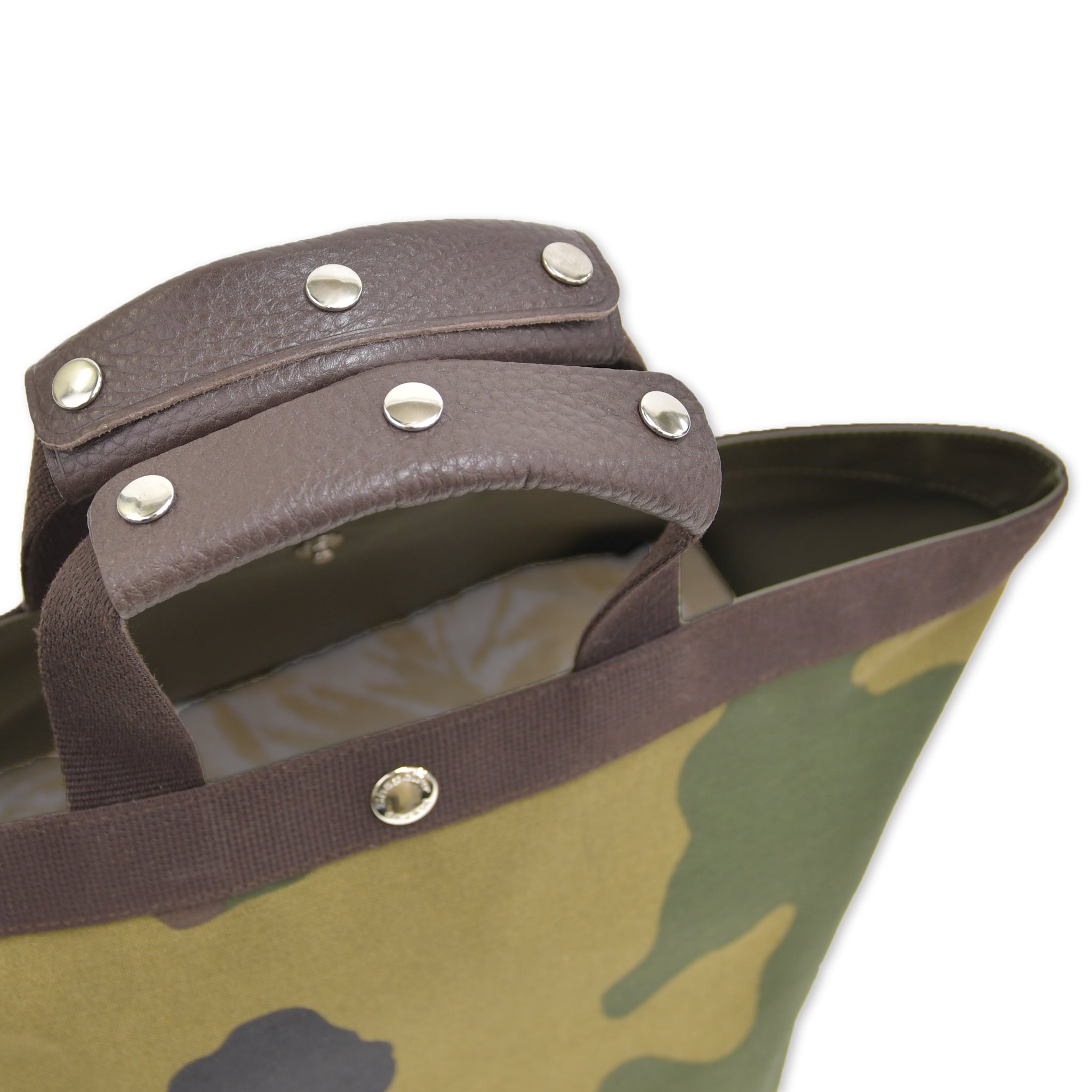 Genuine leather Bag handle wrap cover medium size, set of 2, silver metal fittings