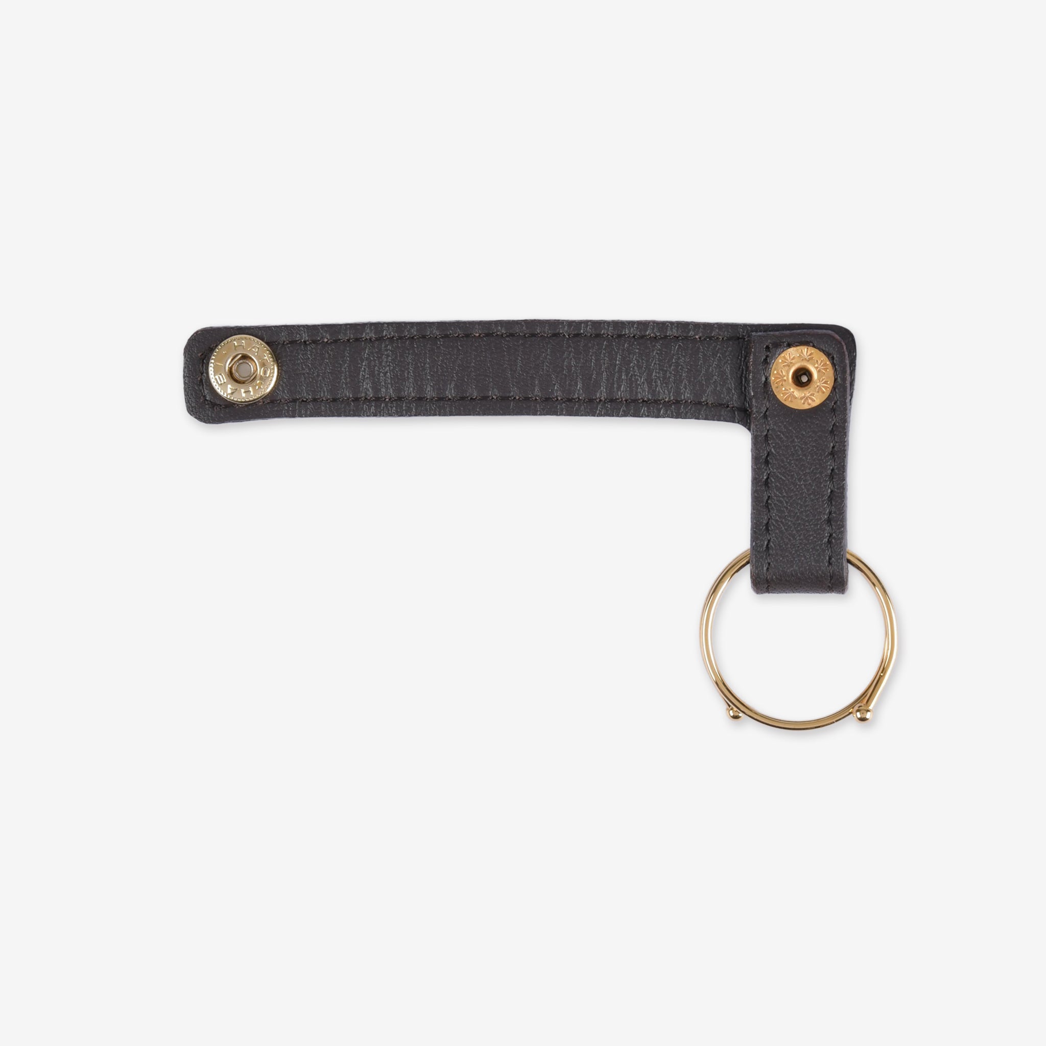 【スムース革】ループキーホルダー ゴールド 日本製