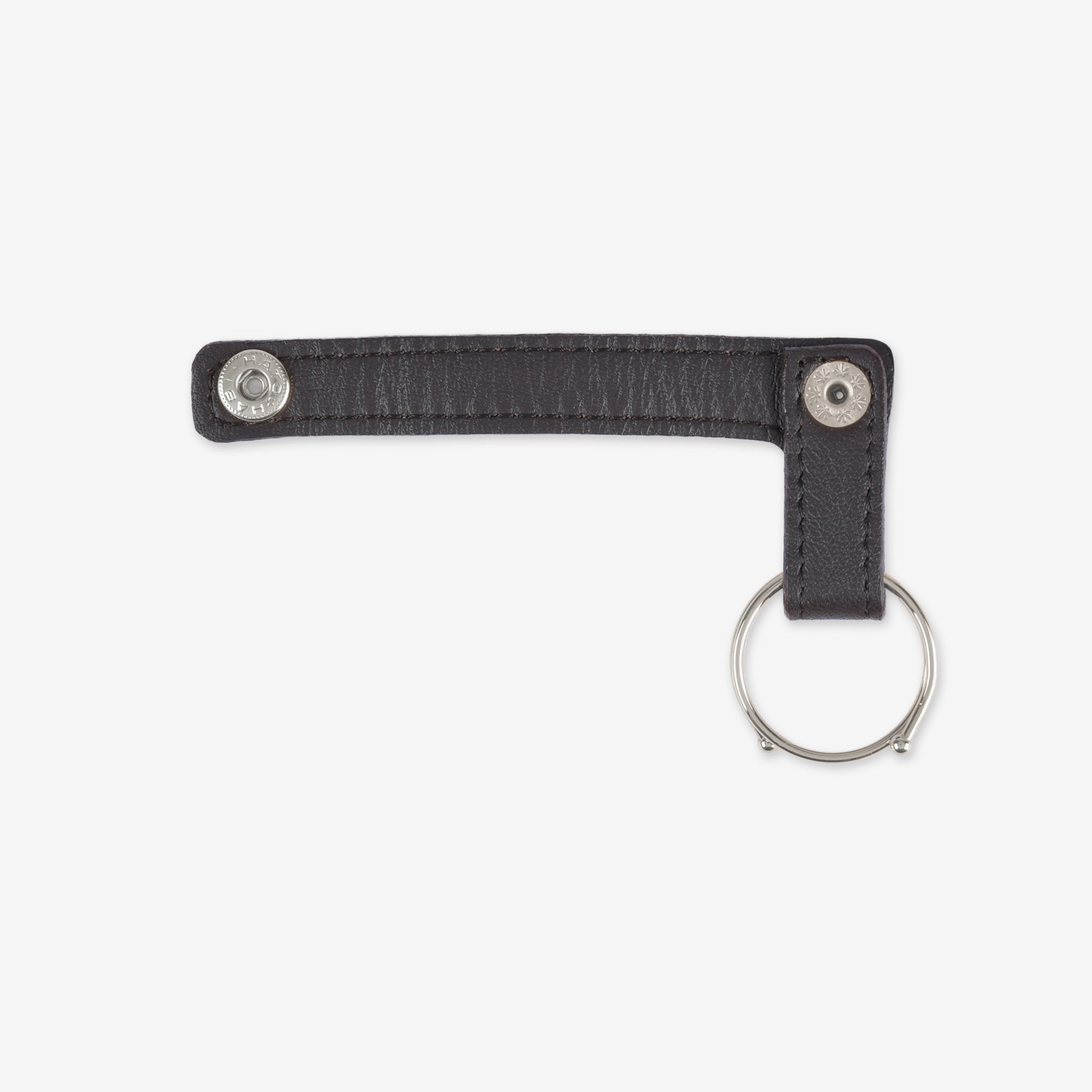 【スムース革】ループキーホルダー シルバー 日本製