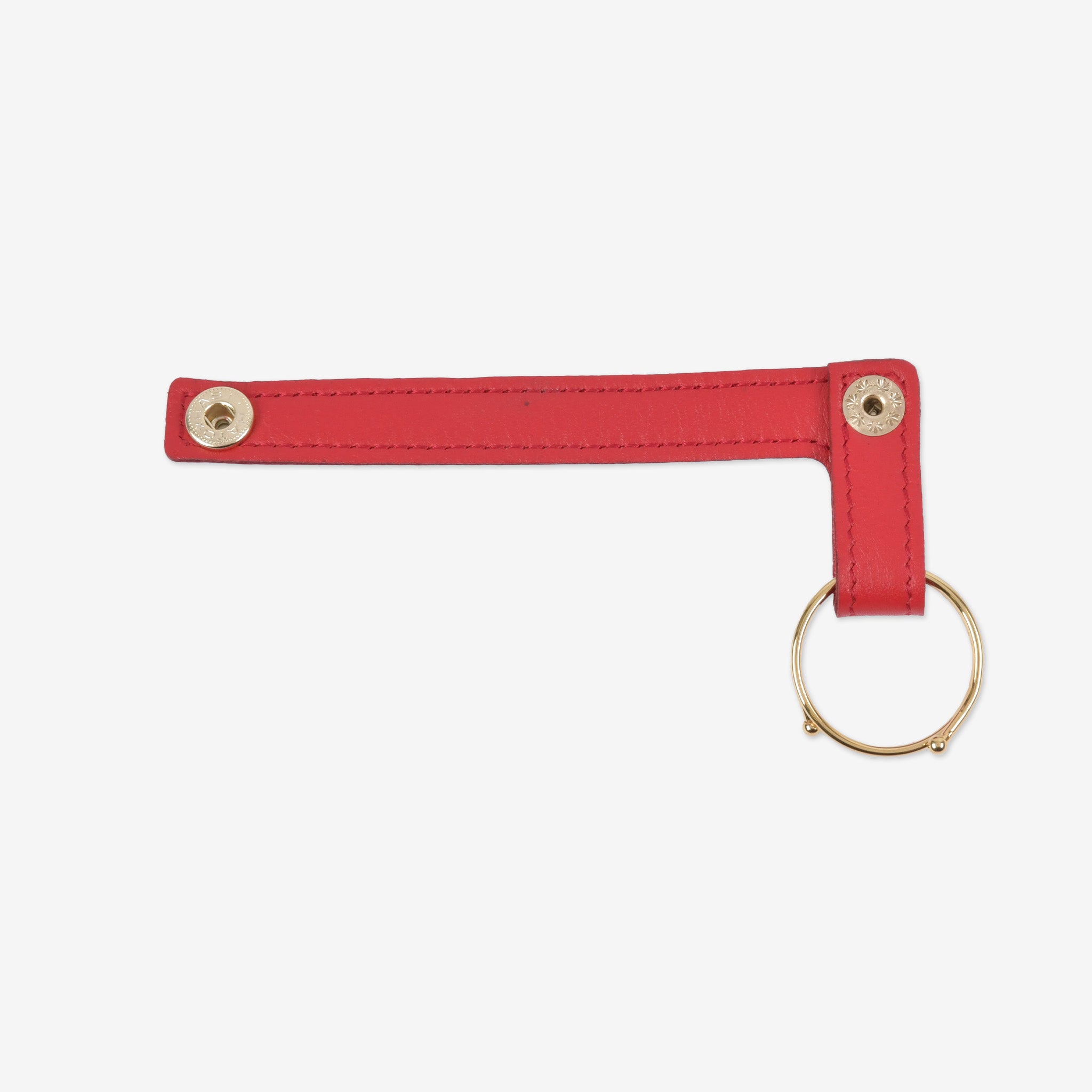 【スムース革】ループキーホルダー 大 ゴールド 日本製