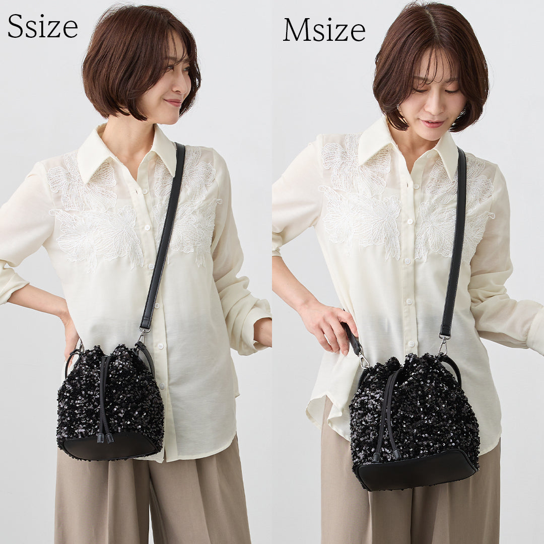 【スパンコール】Drawstring Bag-巾着バッグ (S・M)